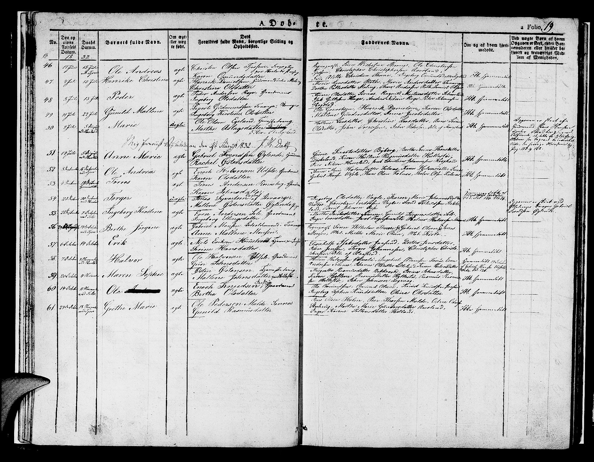 Håland sokneprestkontor, AV/SAST-A-101802/001/30BA/L0005: Parish register (official) no. A 5, 1829-1841, p. 19