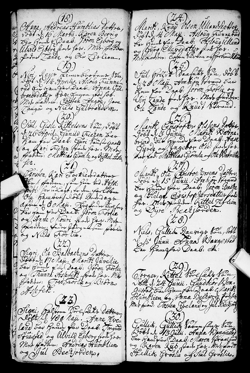 Flesberg kirkebøker, AV/SAKO-A-18/F/Fa/L0002: Parish register (official) no. I 2, 1726-1747