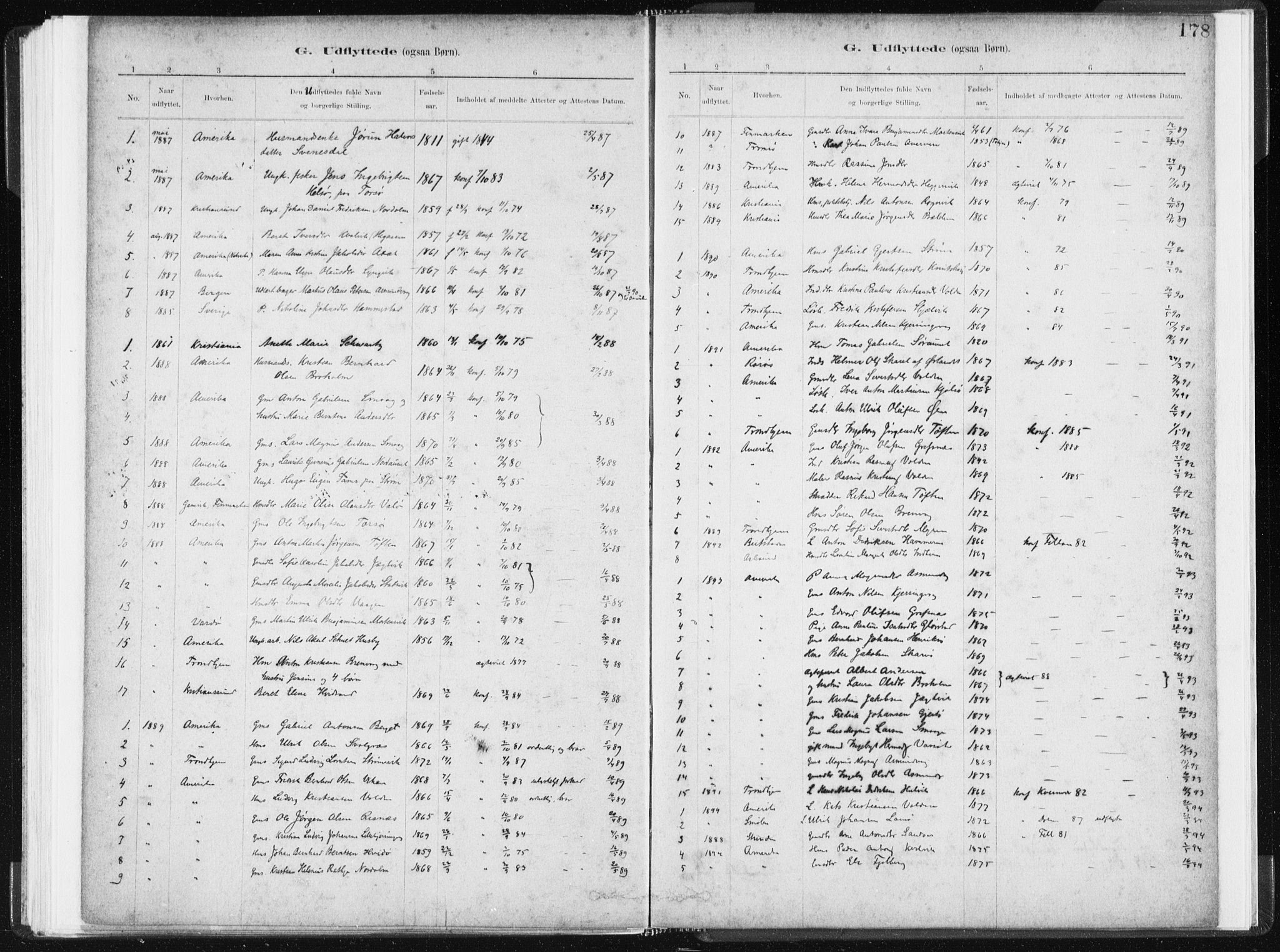 Ministerialprotokoller, klokkerbøker og fødselsregistre - Sør-Trøndelag, SAT/A-1456/634/L0533: Parish register (official) no. 634A09, 1882-1901, p. 178