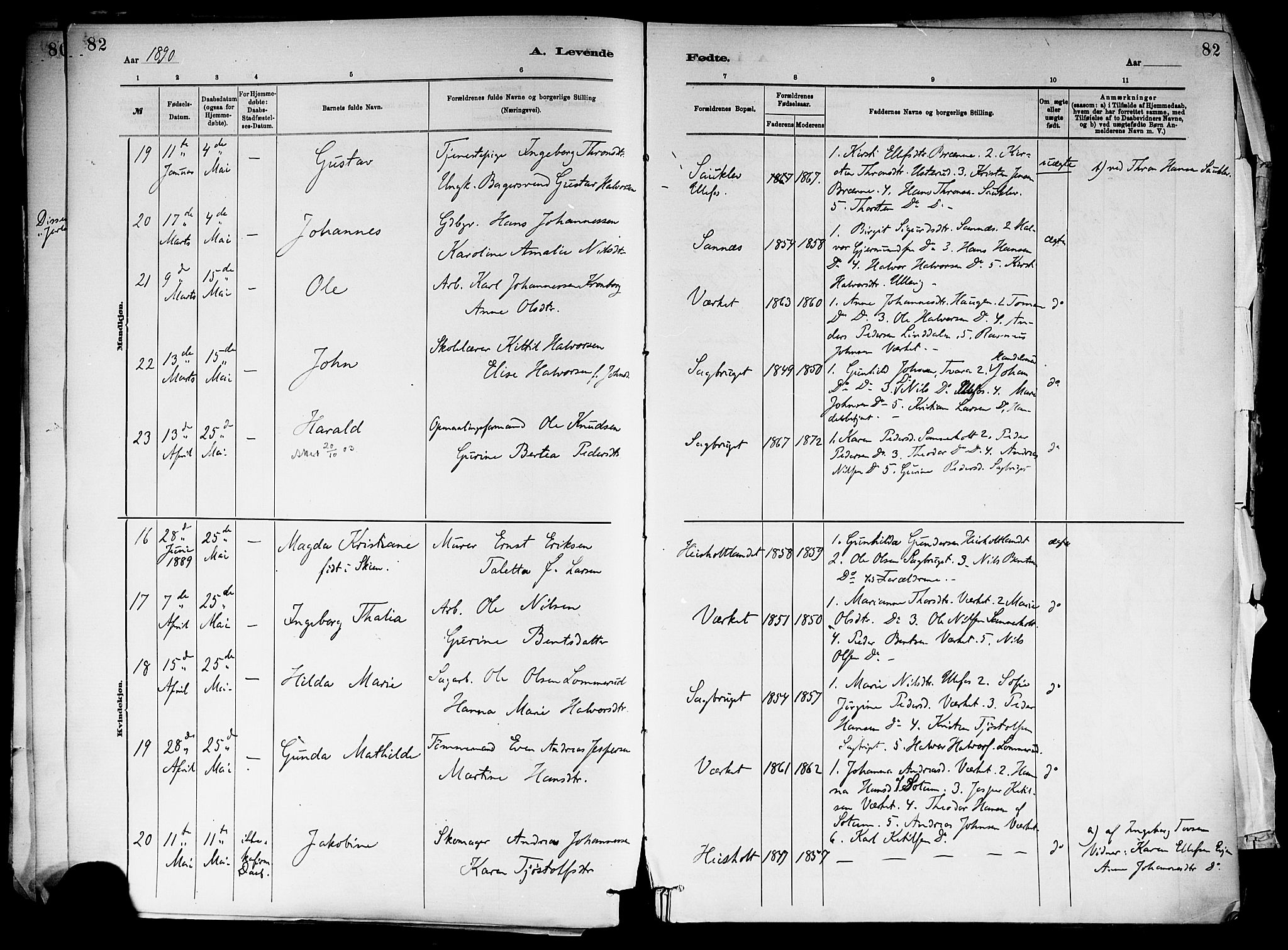 Holla kirkebøker, AV/SAKO-A-272/F/Fa/L0008: Parish register (official) no. 8, 1882-1897, p. 82