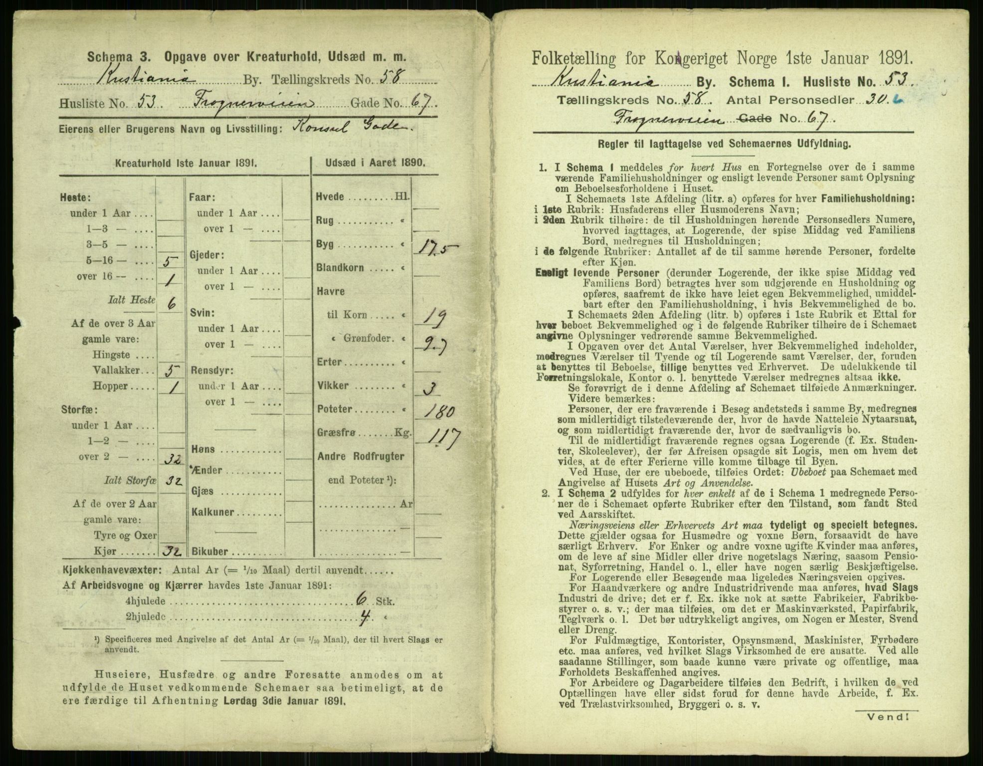 RA, 1891 census for 0301 Kristiania, 1891, p. 30815