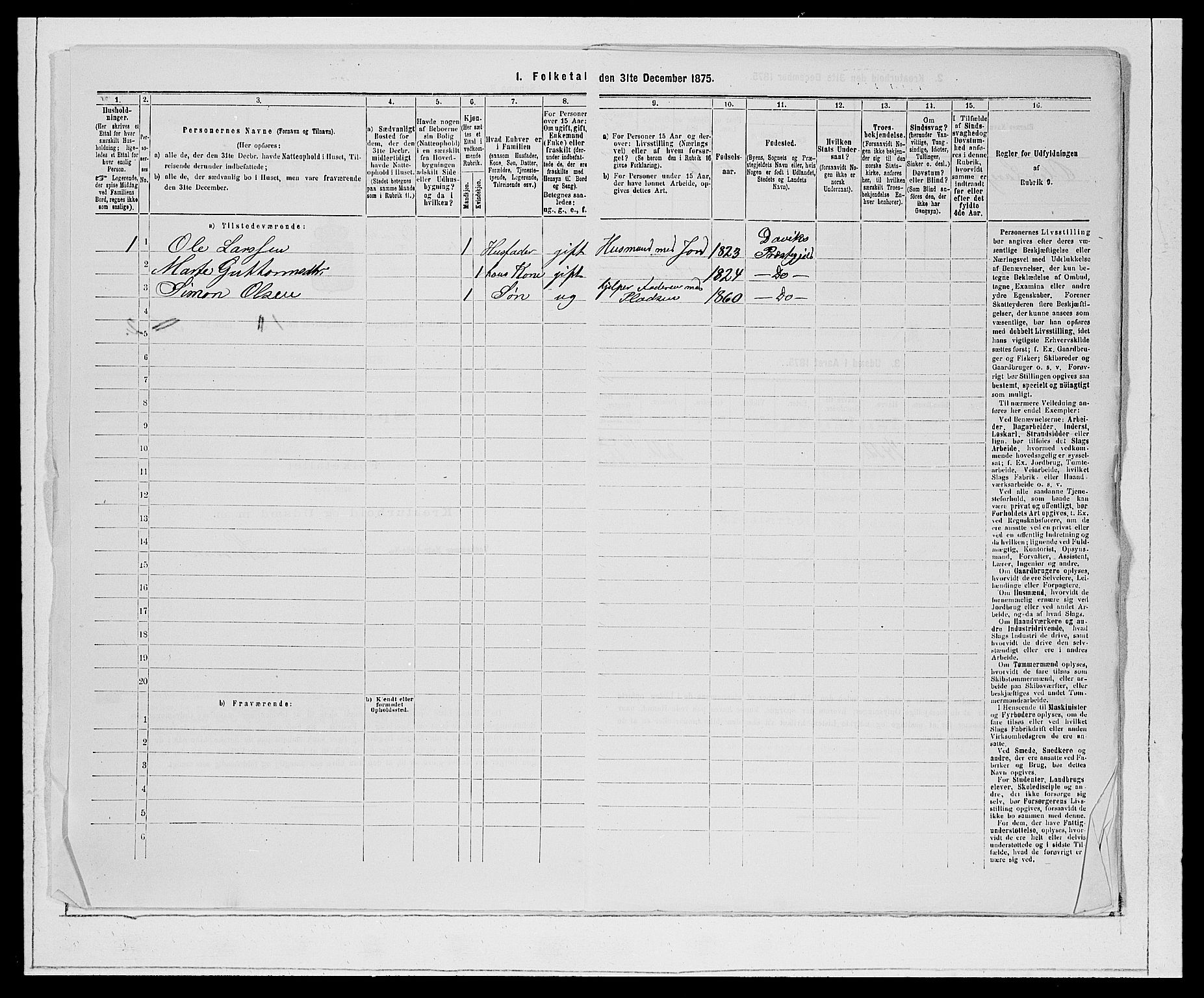 SAB, 1875 Census for 1442P Davik, 1875, p. 28