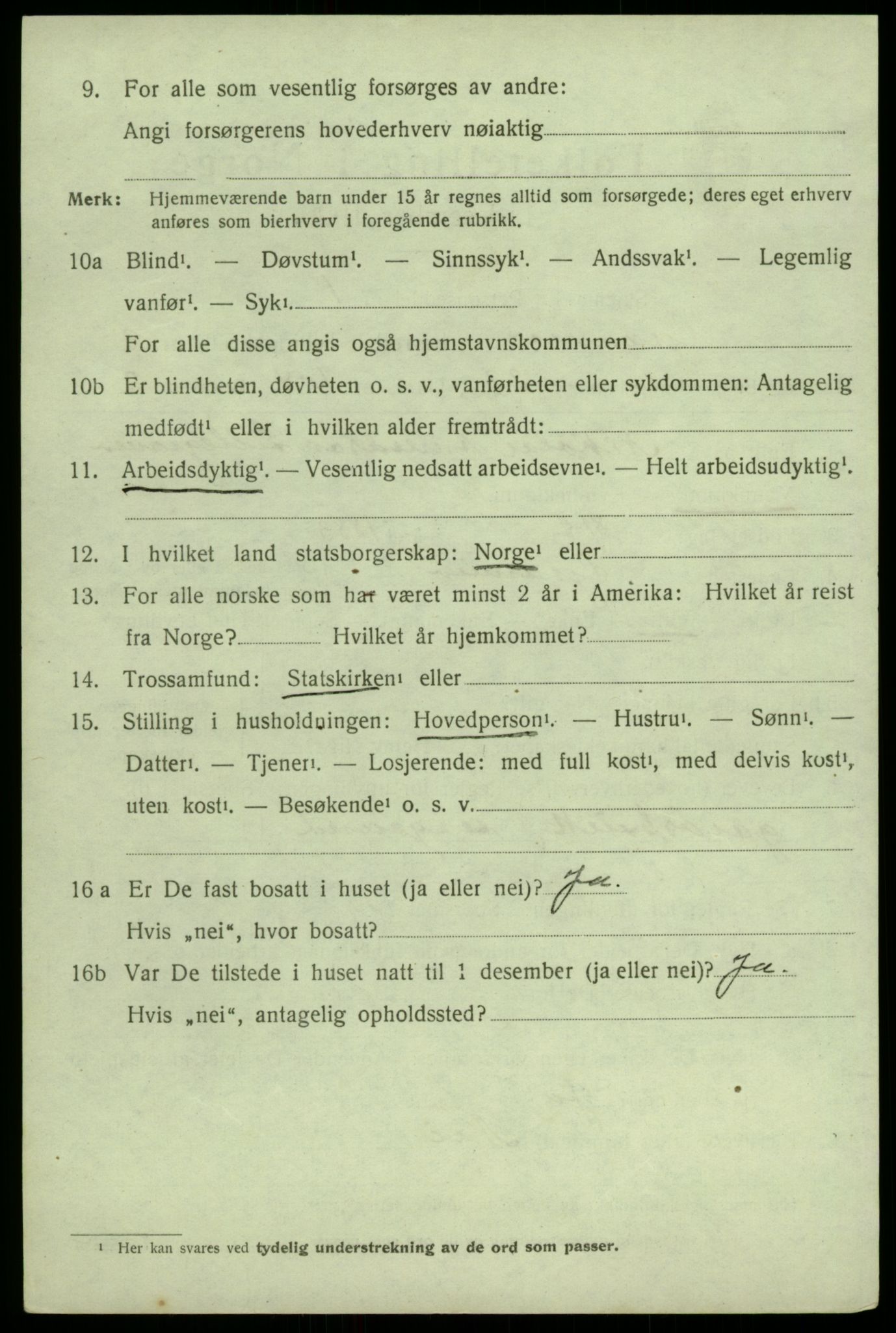 SAB, 1920 census for Granvin, 1920, p. 1385