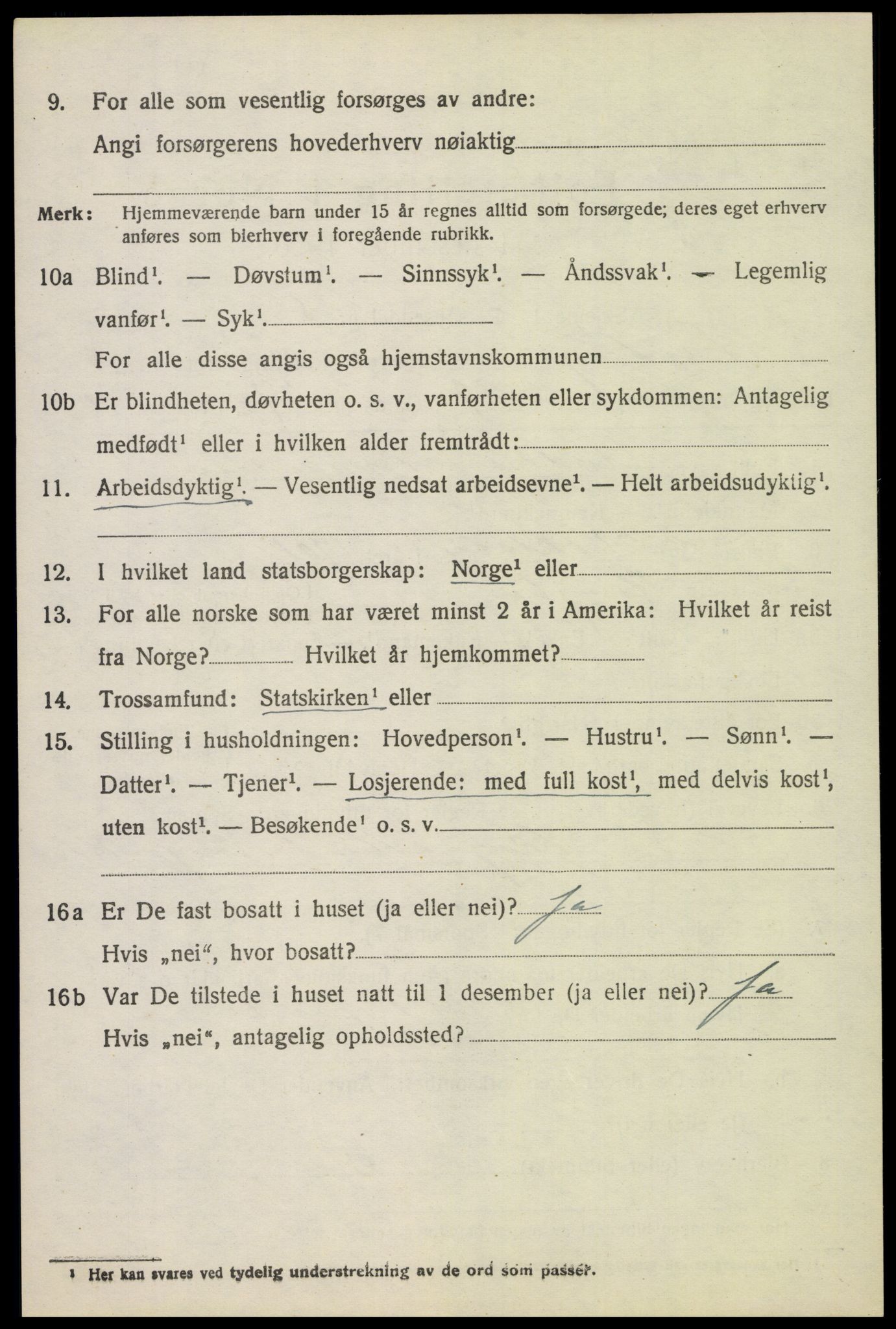 SAH, 1920 census for Fåberg, 1920, p. 9533