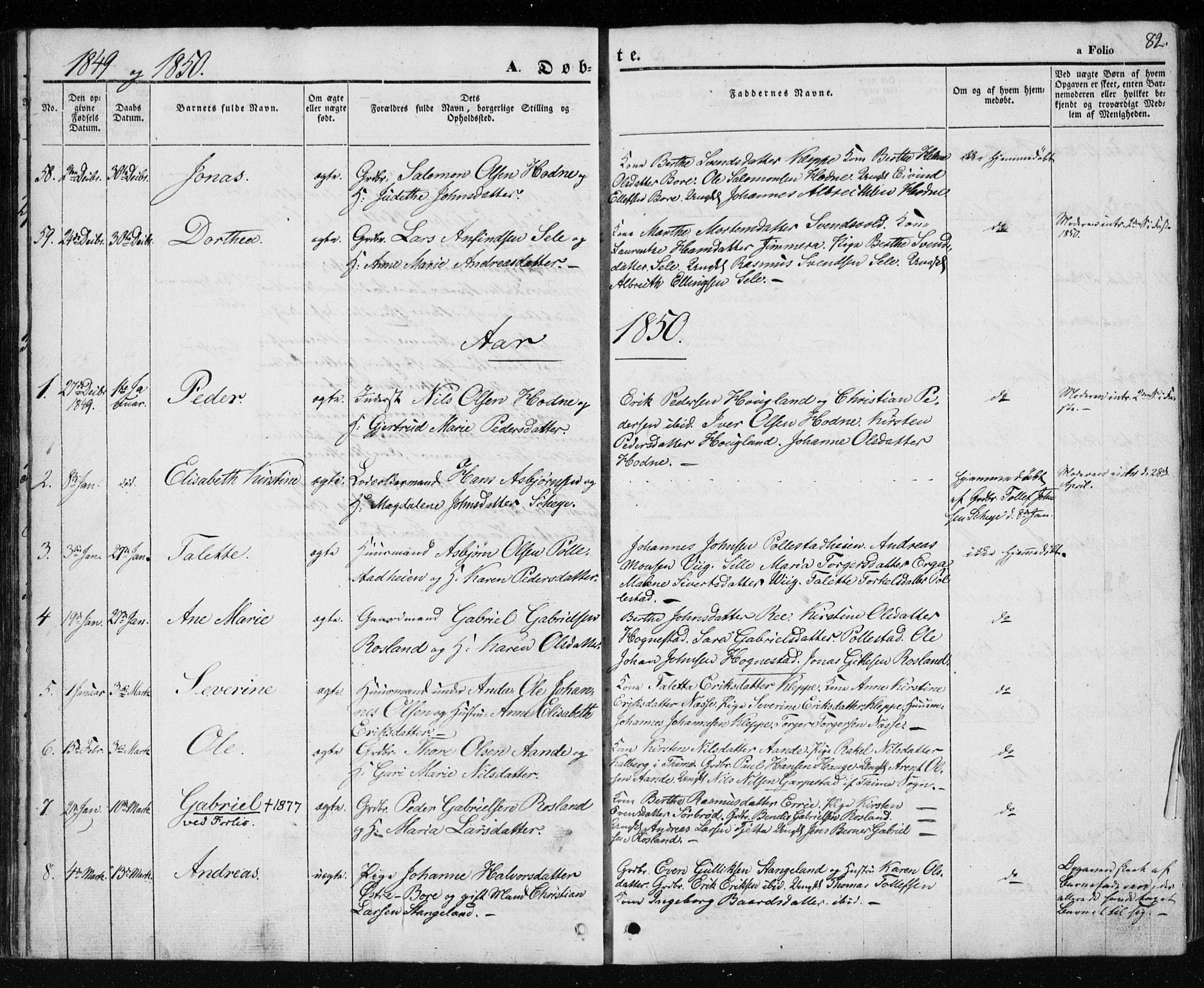 Klepp sokneprestkontor, SAST/A-101803/001/3/30BA/L0004: Parish register (official) no. A 4, 1842-1852, p. 82