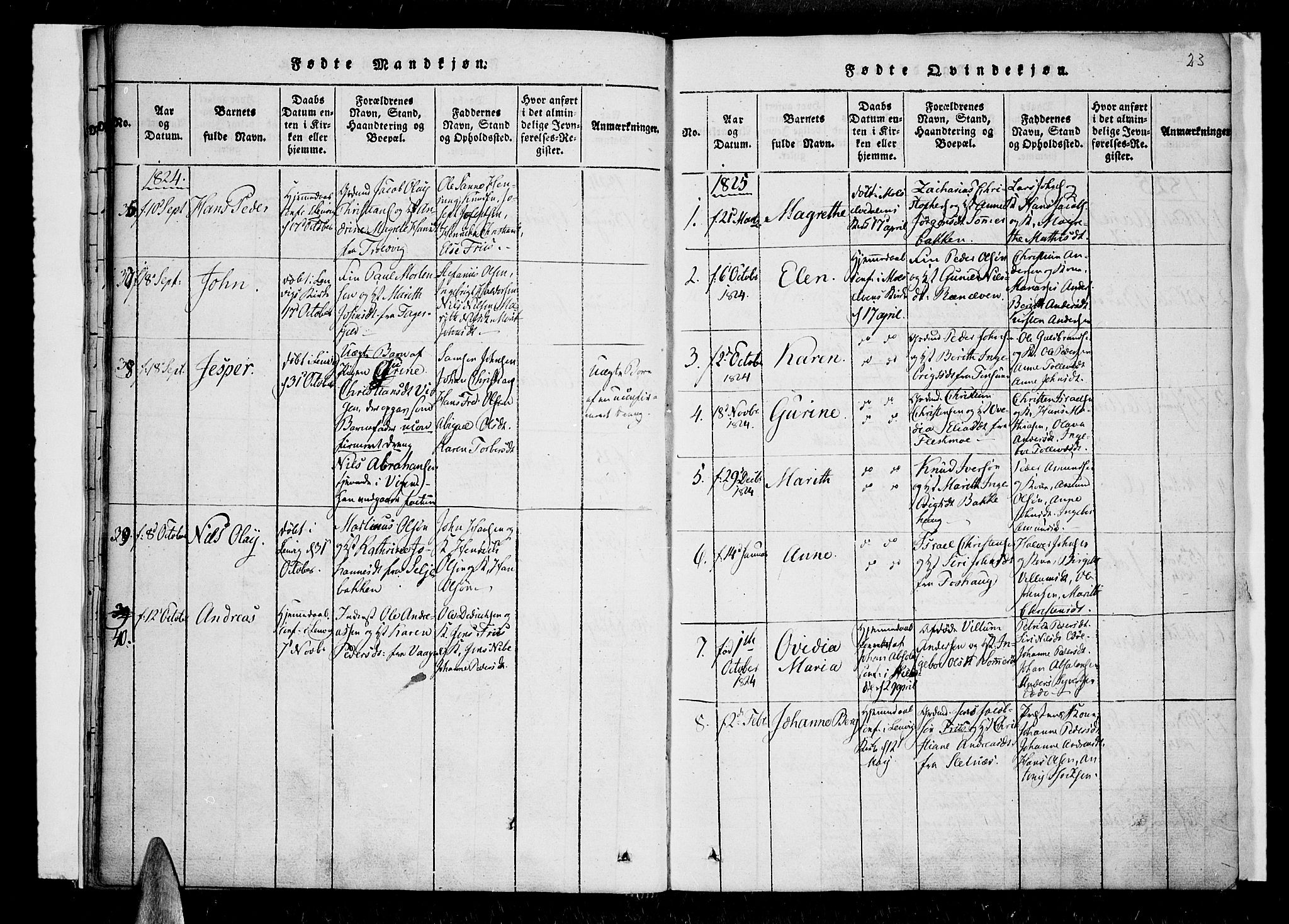 Lenvik sokneprestembete, SATØ/S-1310/H/Ha/Haa/L0003kirke: Parish register (official) no. 3, 1820-1831, p. 23