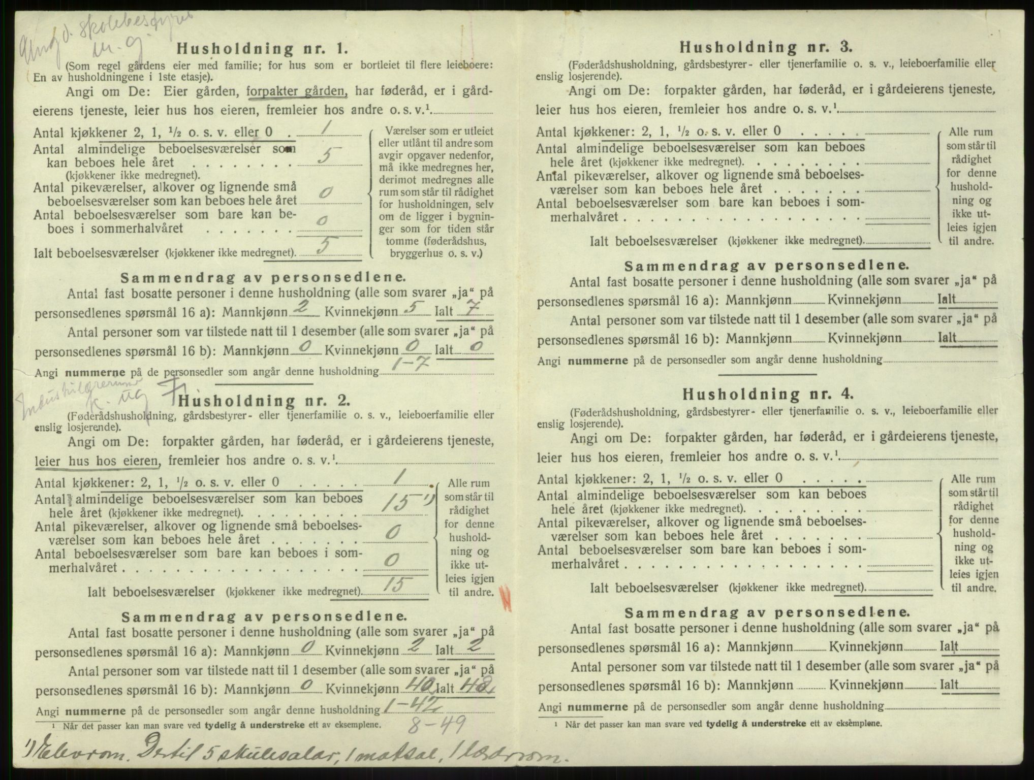 SAB, 1920 census for Førde, 1920, p. 437