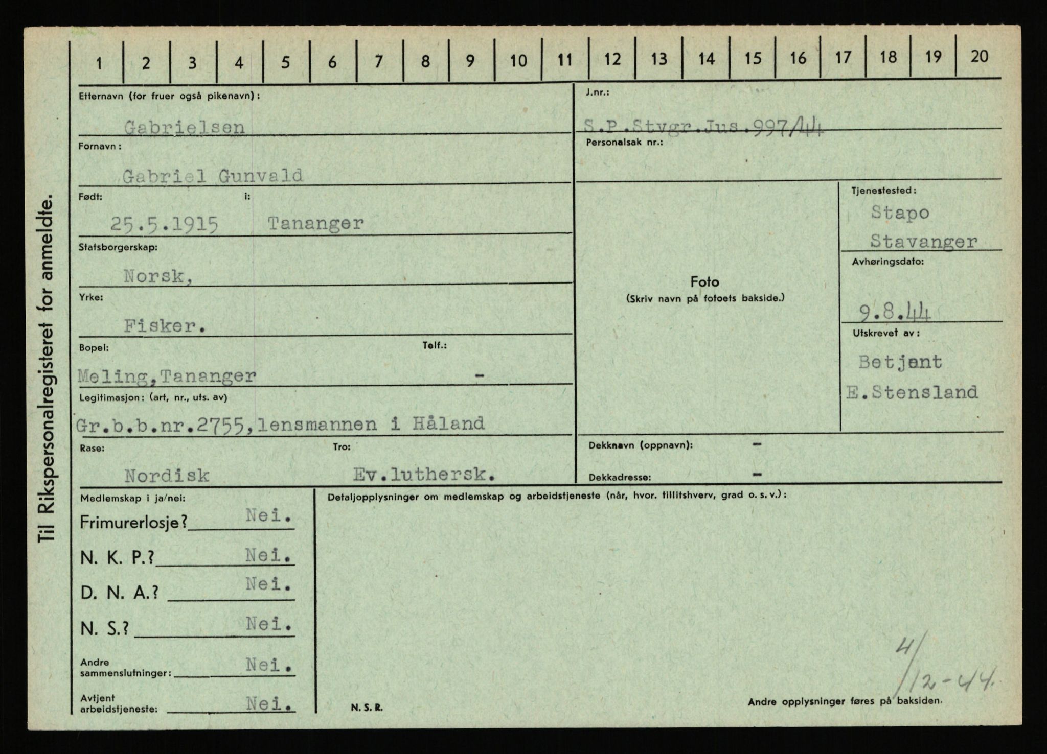 Statspolitiet - Hovedkontoret / Osloavdelingen, AV/RA-S-1329/C/Ca/L0005: Furali - Hamula, 1943-1945, p. 465