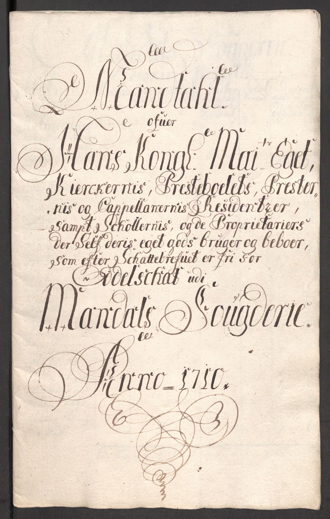 Rentekammeret inntil 1814, Reviderte regnskaper, Fogderegnskap, AV/RA-EA-4092/R43/L2553: Fogderegnskap Lista og Mandal, 1710, p. 111