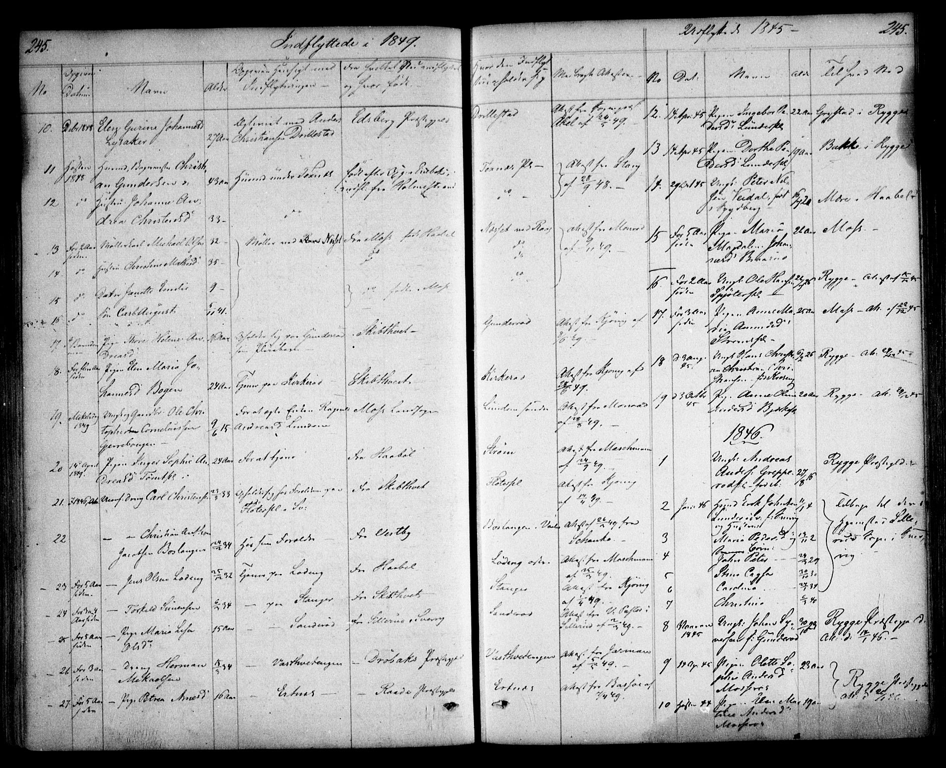 Våler prestekontor Kirkebøker, SAO/A-11083/F/Fa/L0006: Parish register (official) no. I 6, 1840-1861, p. 245