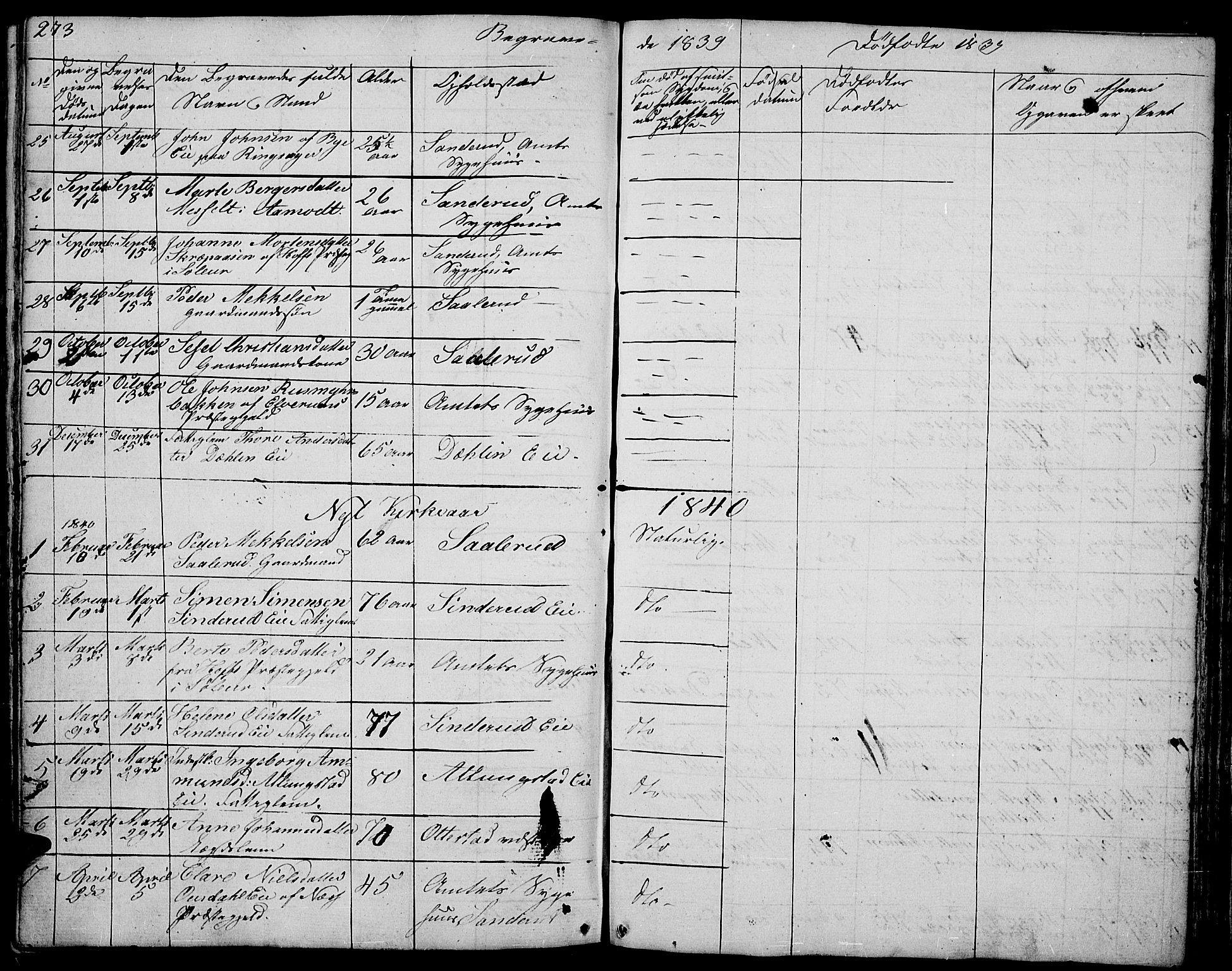 Stange prestekontor, SAH/PREST-002/L/L0002: Parish register (copy) no. 2, 1838-1879, p. 273