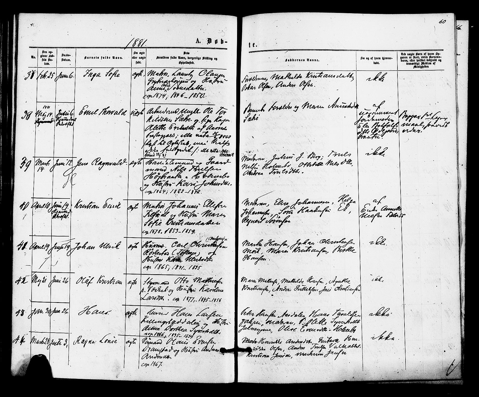 Hurum kirkebøker, AV/SAKO-A-229/F/Fa/L0013: Parish register (official) no. 13, 1876-1881, p. 60