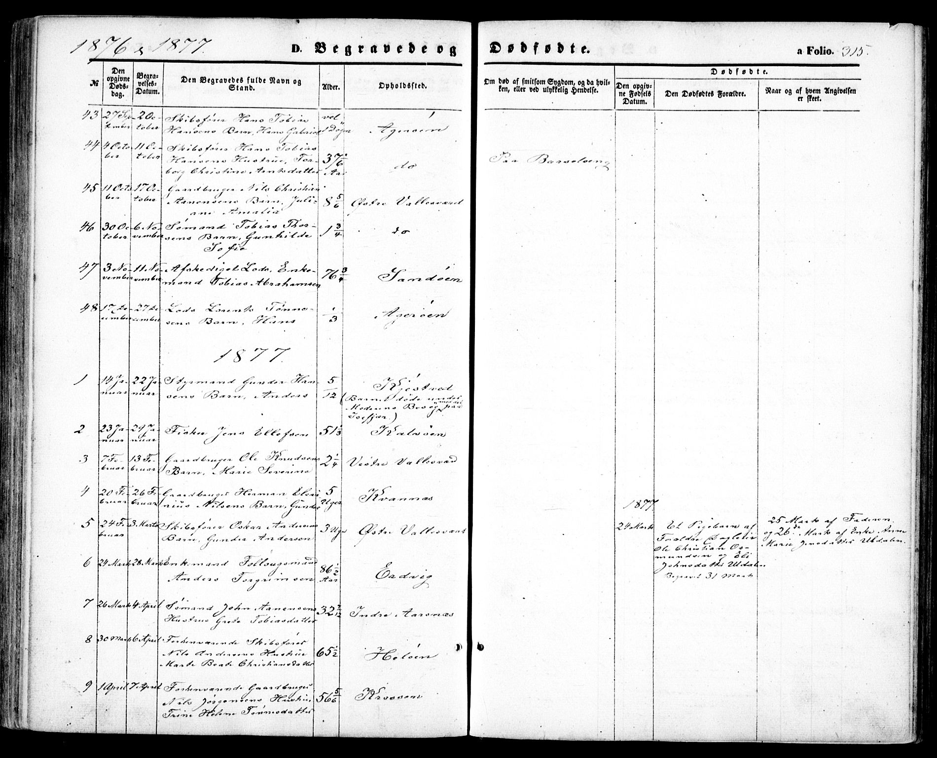 Høvåg sokneprestkontor, SAK/1111-0025/F/Fa/L0004: Parish register (official) no. A 4, 1859-1877, p. 315