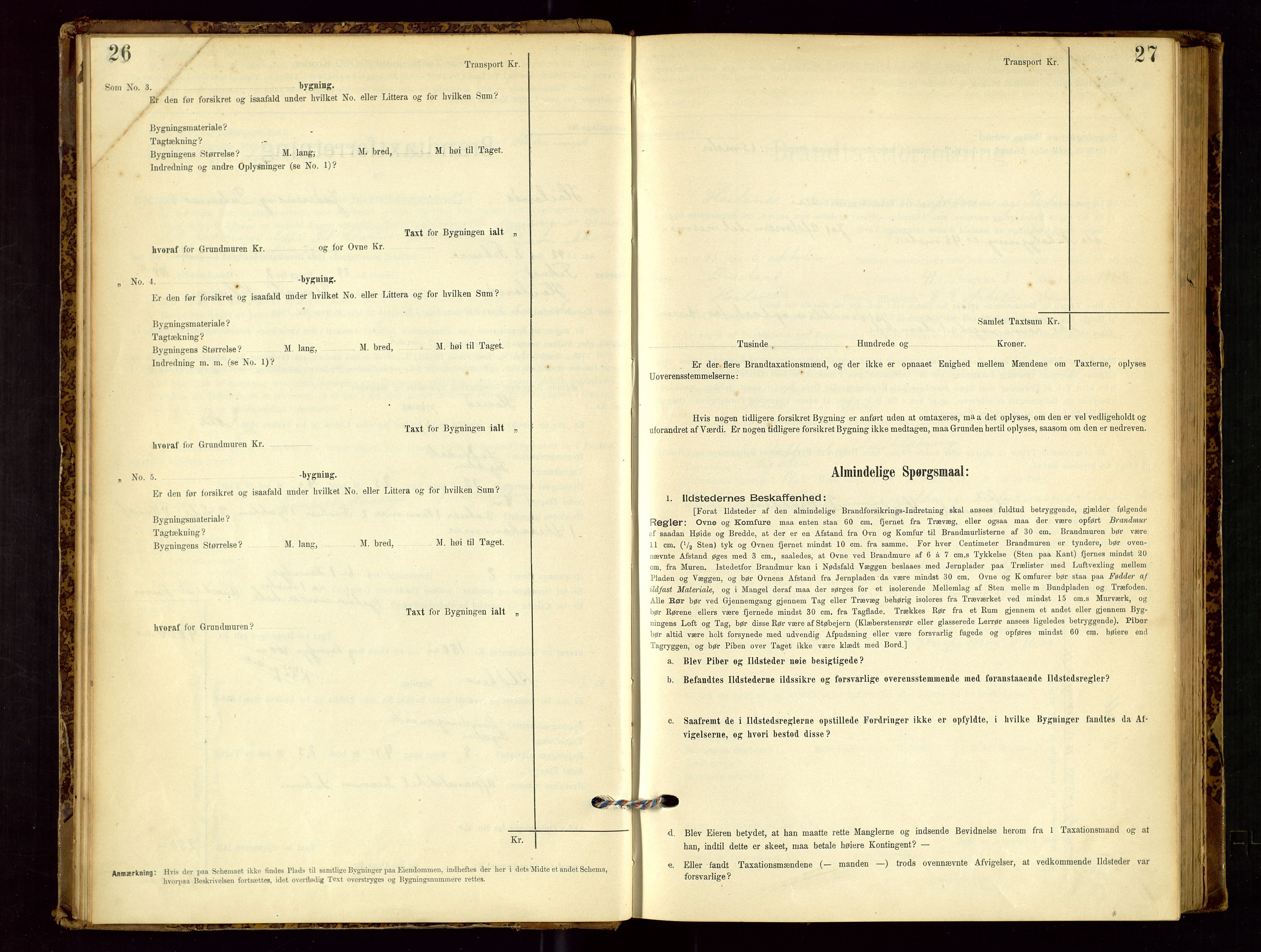 Høyland/Sandnes lensmannskontor, SAST/A-100166/Gob/L0001: "Brandtaxtprotokol", 1890-1913, p. 26-27