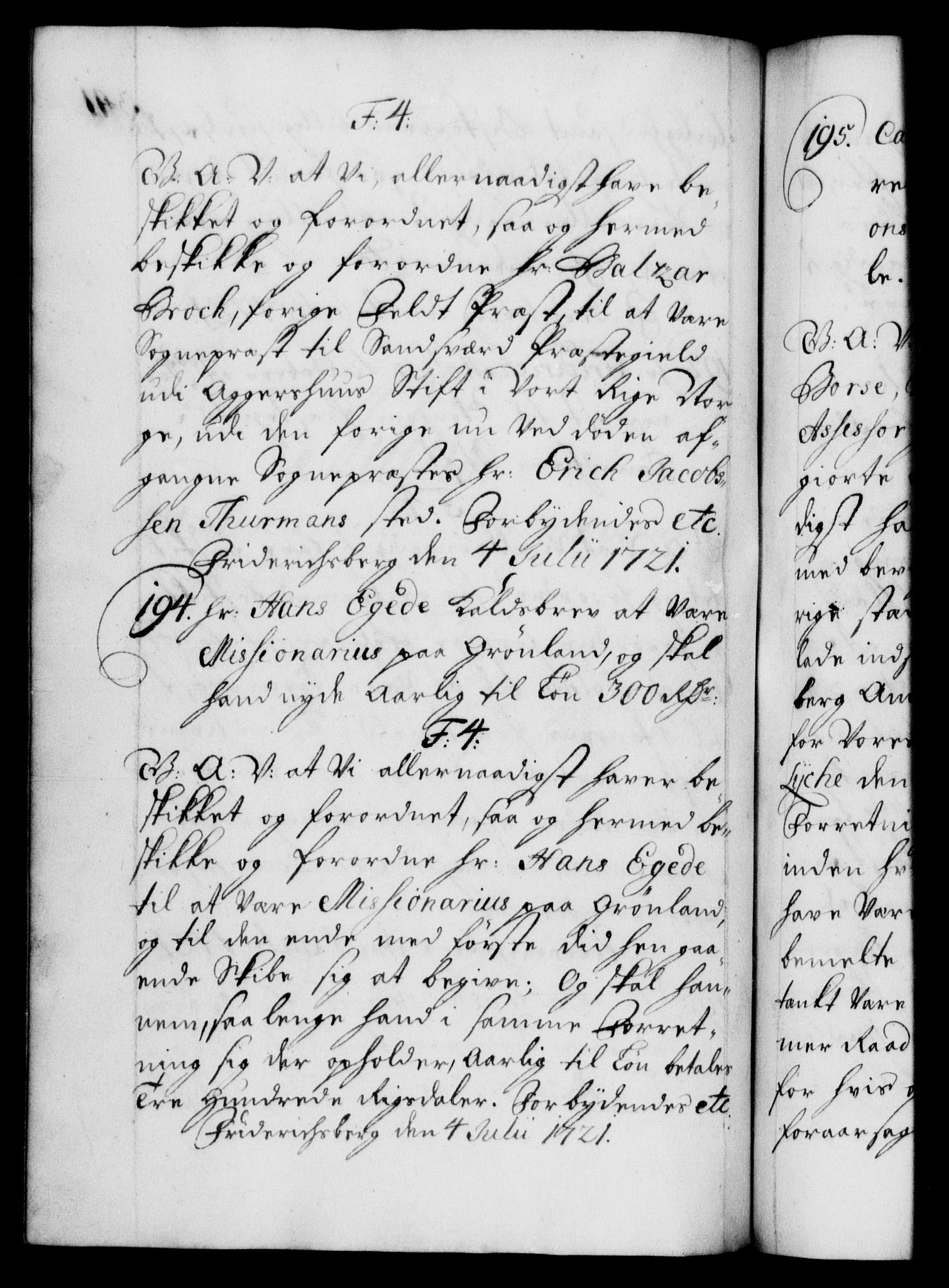 Danske Kanselli 1572-1799, AV/RA-EA-3023/F/Fc/Fca/Fcaa/L0023: Norske registre, 1720-1722, p. 341b