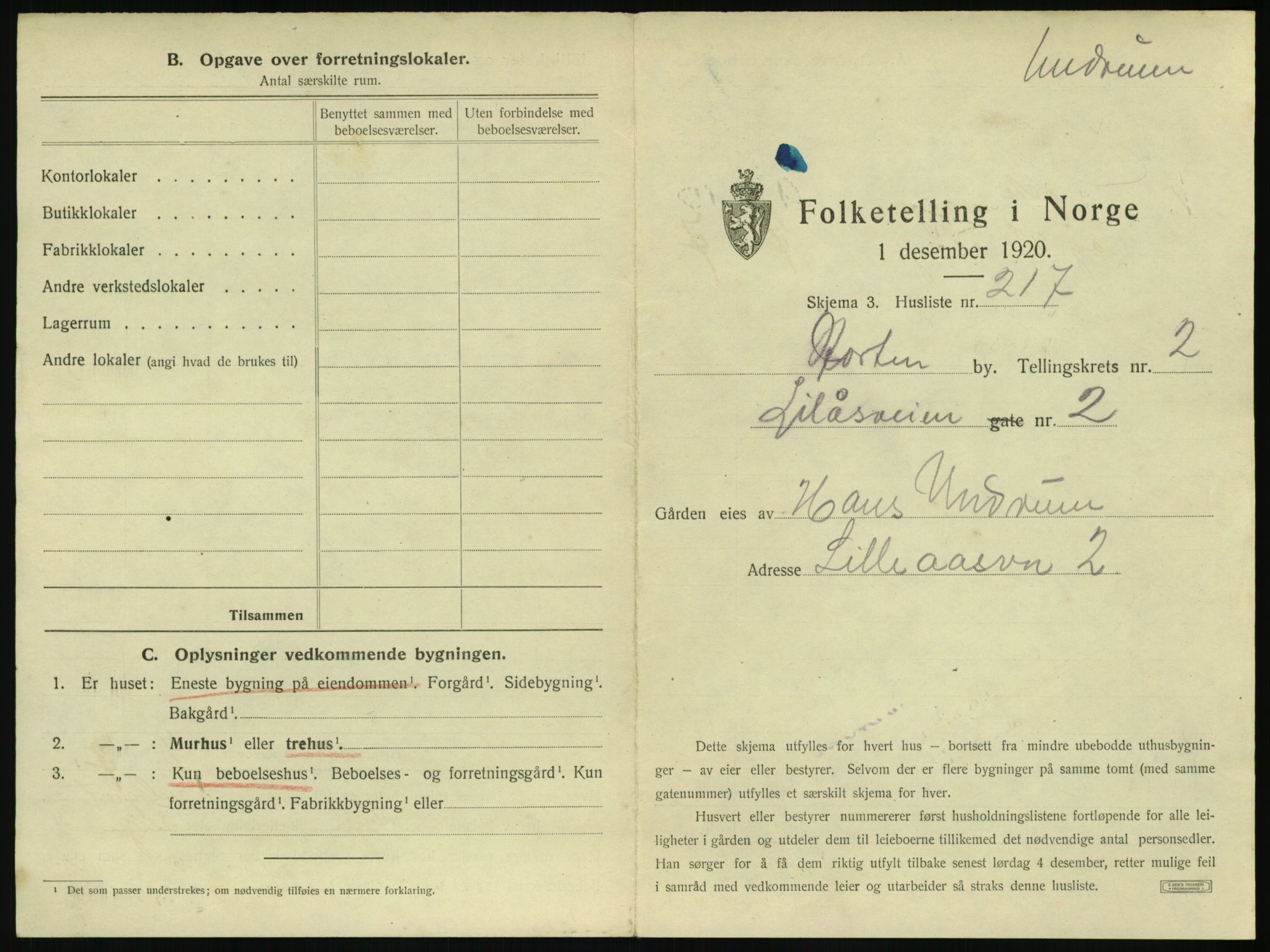 SAKO, 1920 census for Horten, 1920, p. 751