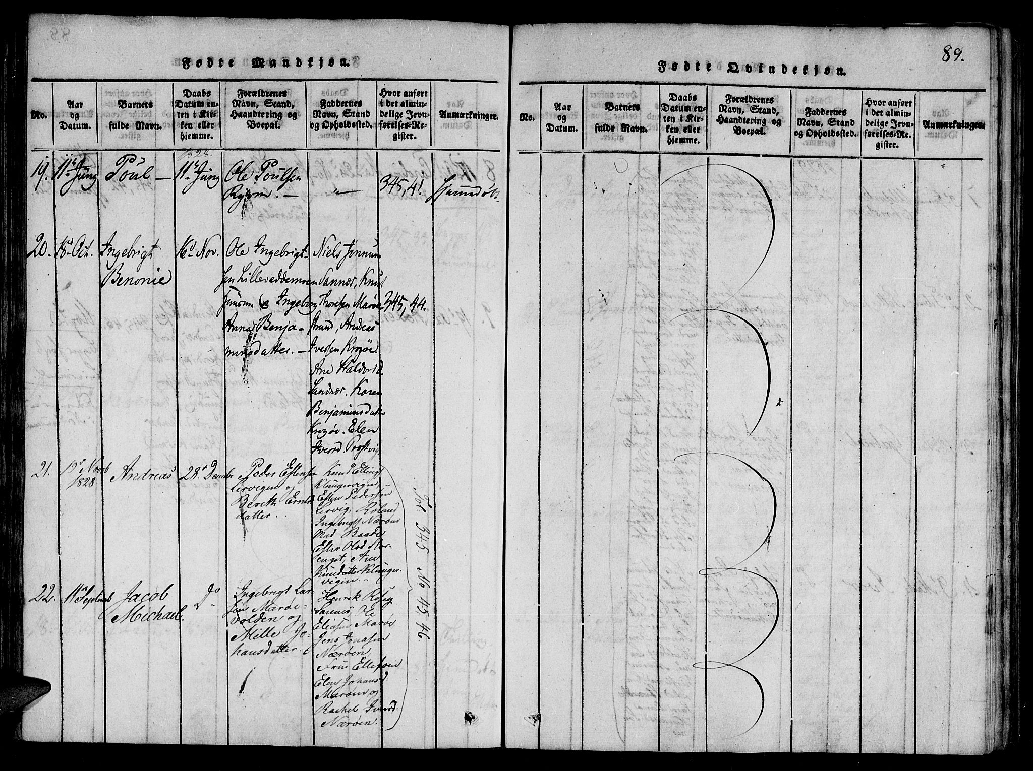 Ministerialprotokoller, klokkerbøker og fødselsregistre - Nord-Trøndelag, AV/SAT-A-1458/784/L0667: Parish register (official) no. 784A03 /1, 1816-1829, p. 89