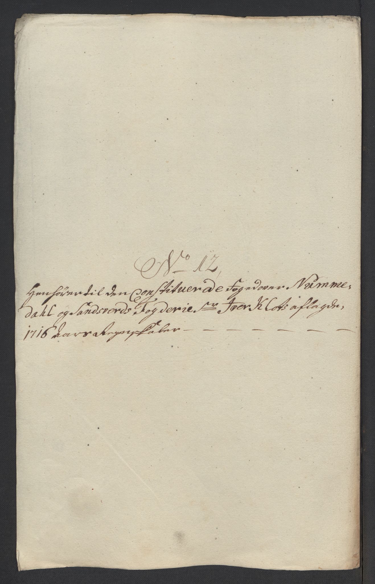 Rentekammeret inntil 1814, Reviderte regnskaper, Fogderegnskap, RA/EA-4092/R24/L1592: Fogderegnskap Numedal og Sandsvær, 1716, p. 266