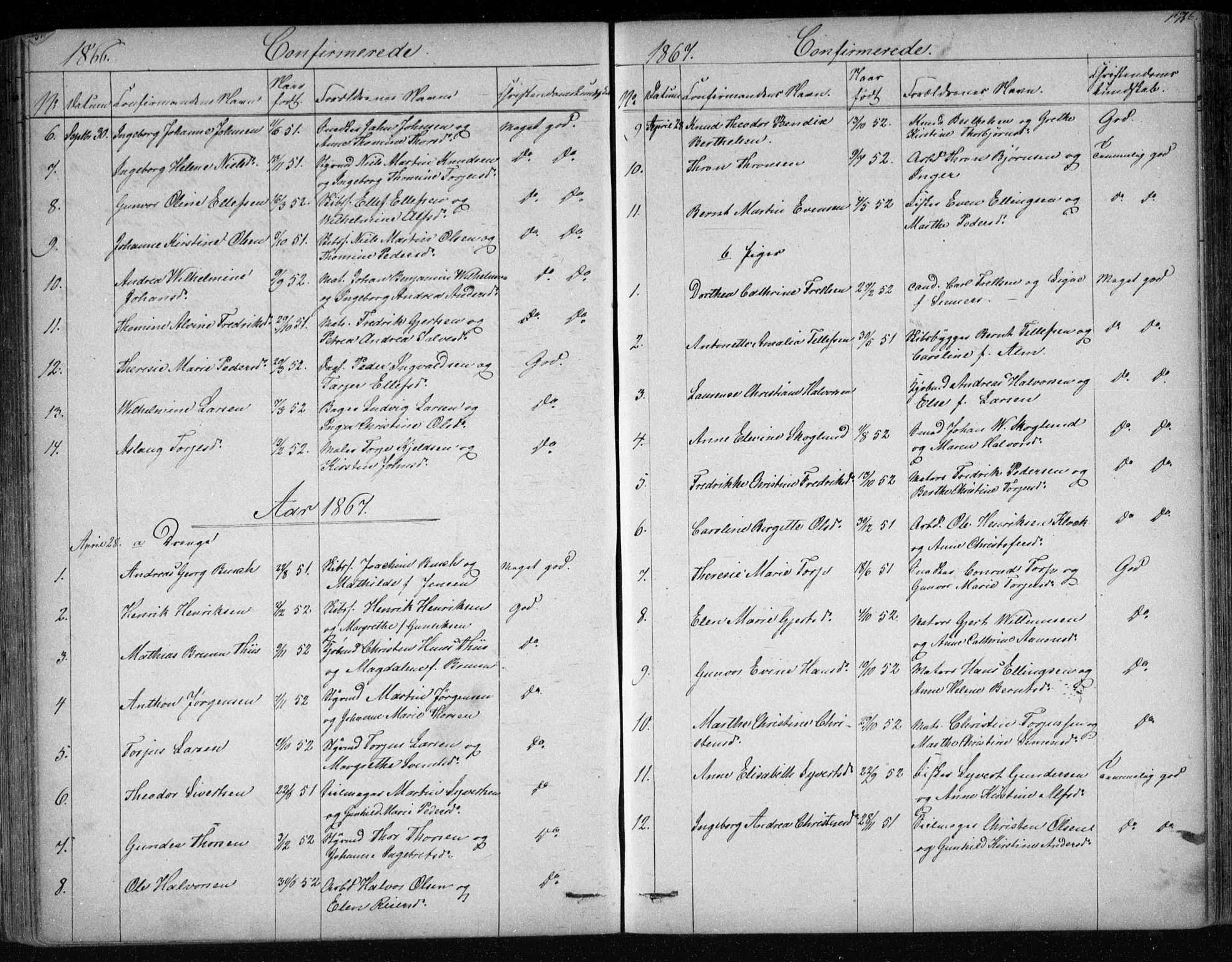 Risør sokneprestkontor, SAK/1111-0035/F/Fb/L0006: Parish register (copy) no. B 6, 1850-1884, p. 171