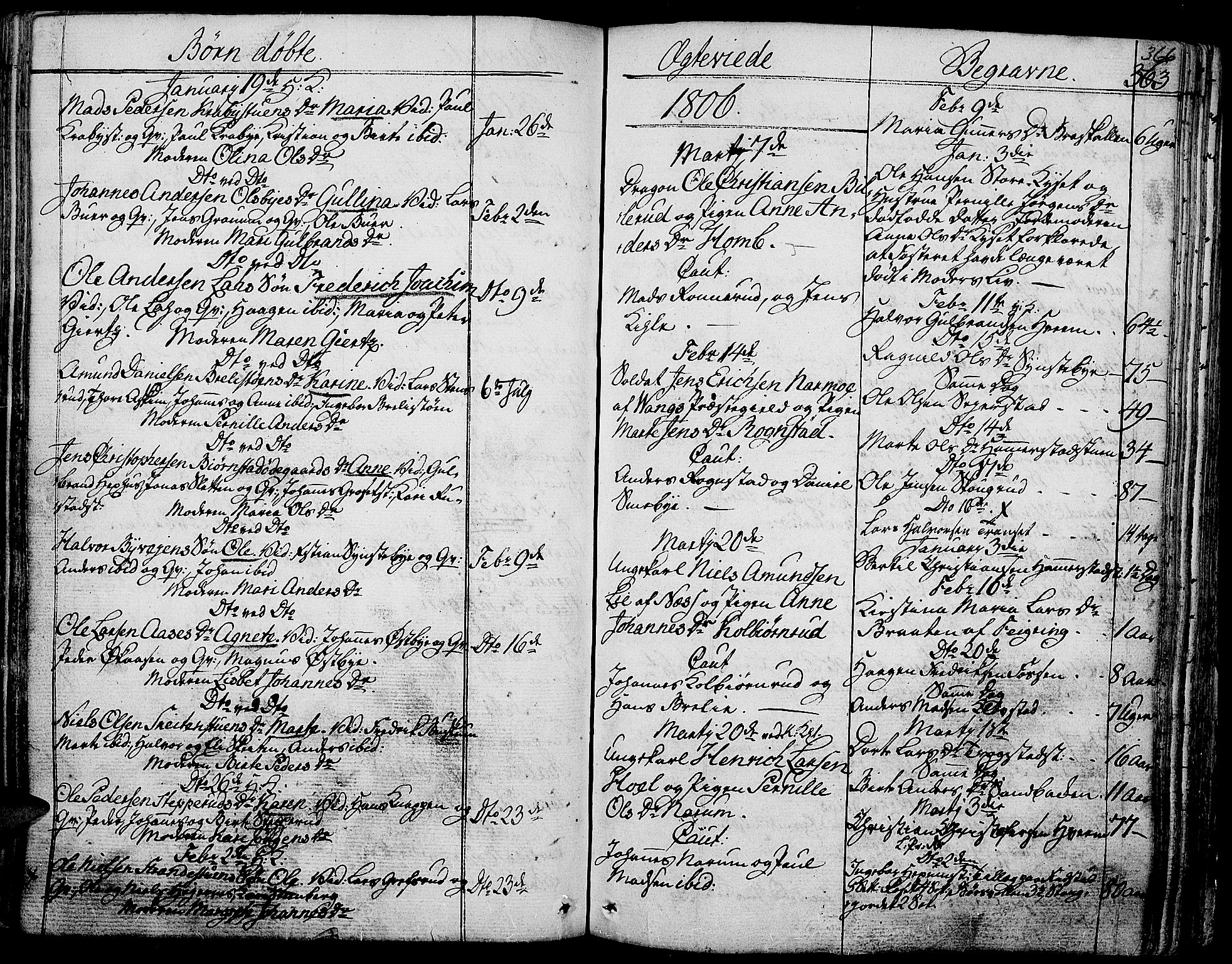 Toten prestekontor, SAH/PREST-102/H/Ha/Haa/L0007: Parish register (official) no. 7, 1794-1809, p. 366