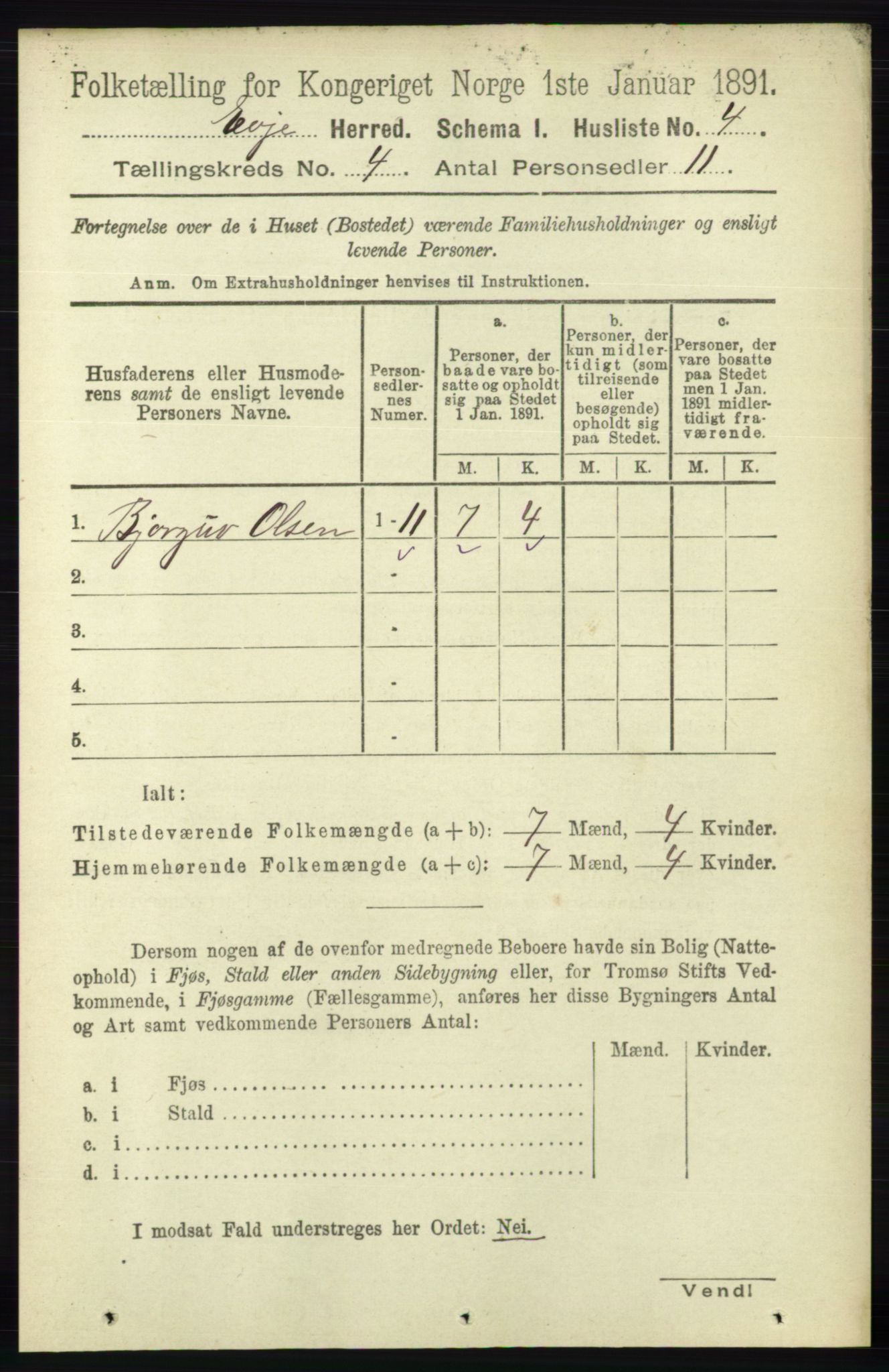 RA, 1891 census for 0937 Evje, 1891, p. 928