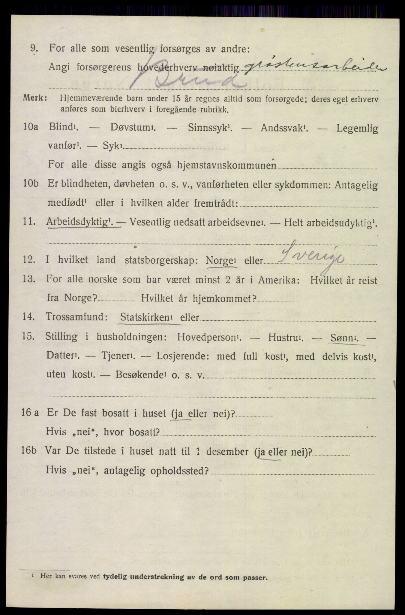 SAK, 1920 census for Fjære, 1920, p. 12036