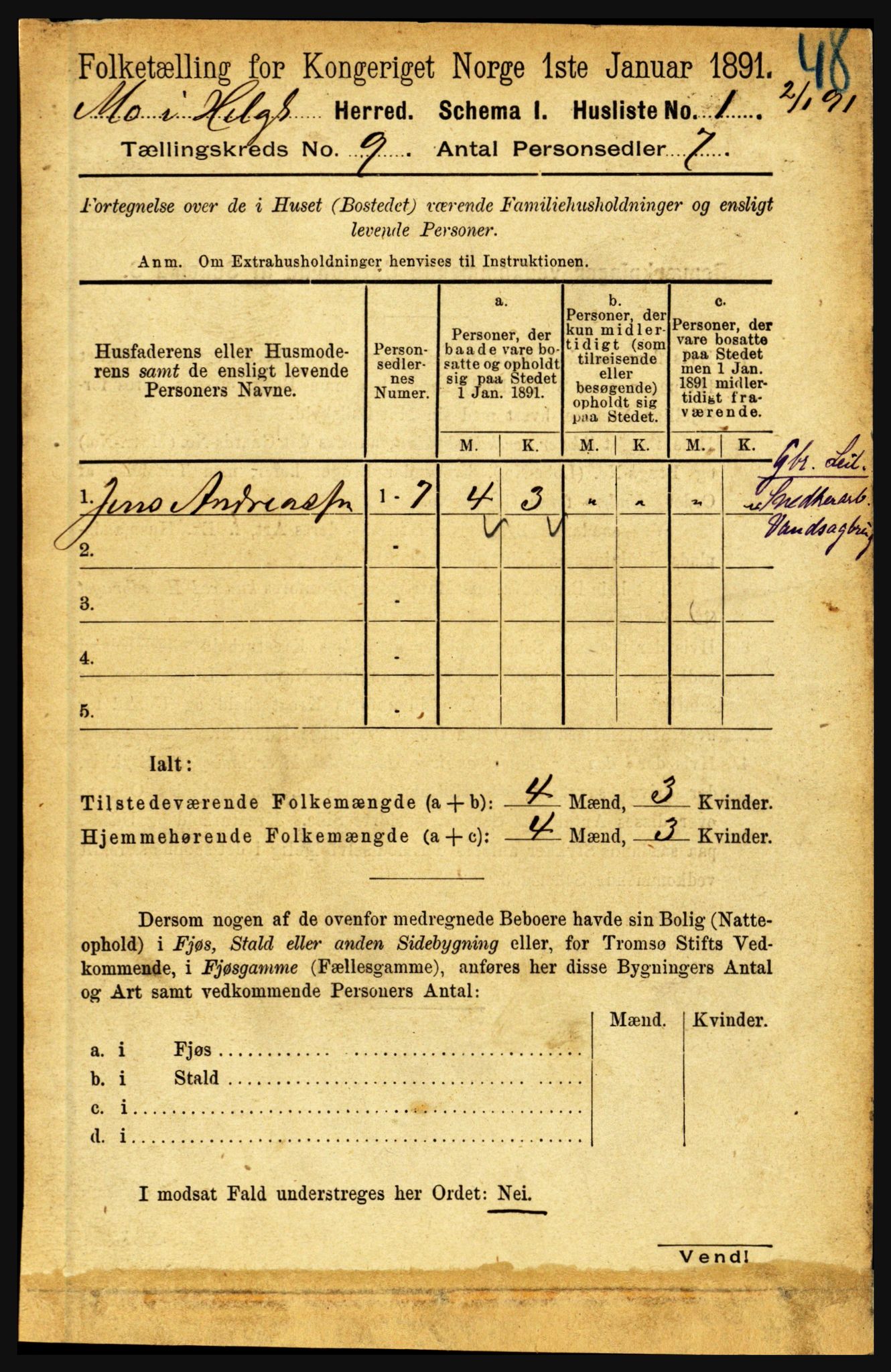 RA, 1891 census for 1833 Mo, 1891, p. 3563