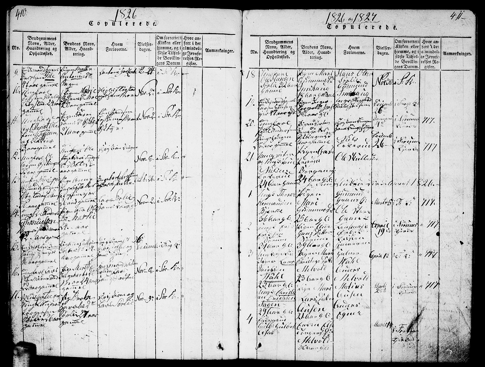 Sørum prestekontor Kirkebøker, SAO/A-10303/G/Ga/L0001: Parish register (copy) no. I 1, 1814-1829, p. 410-411