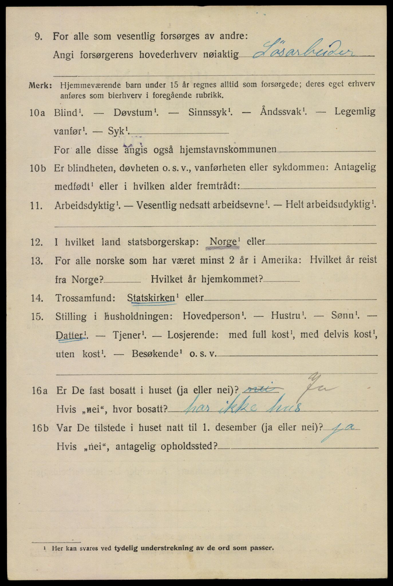 SAO, 1920 census for Aker, 1920, p. 122033