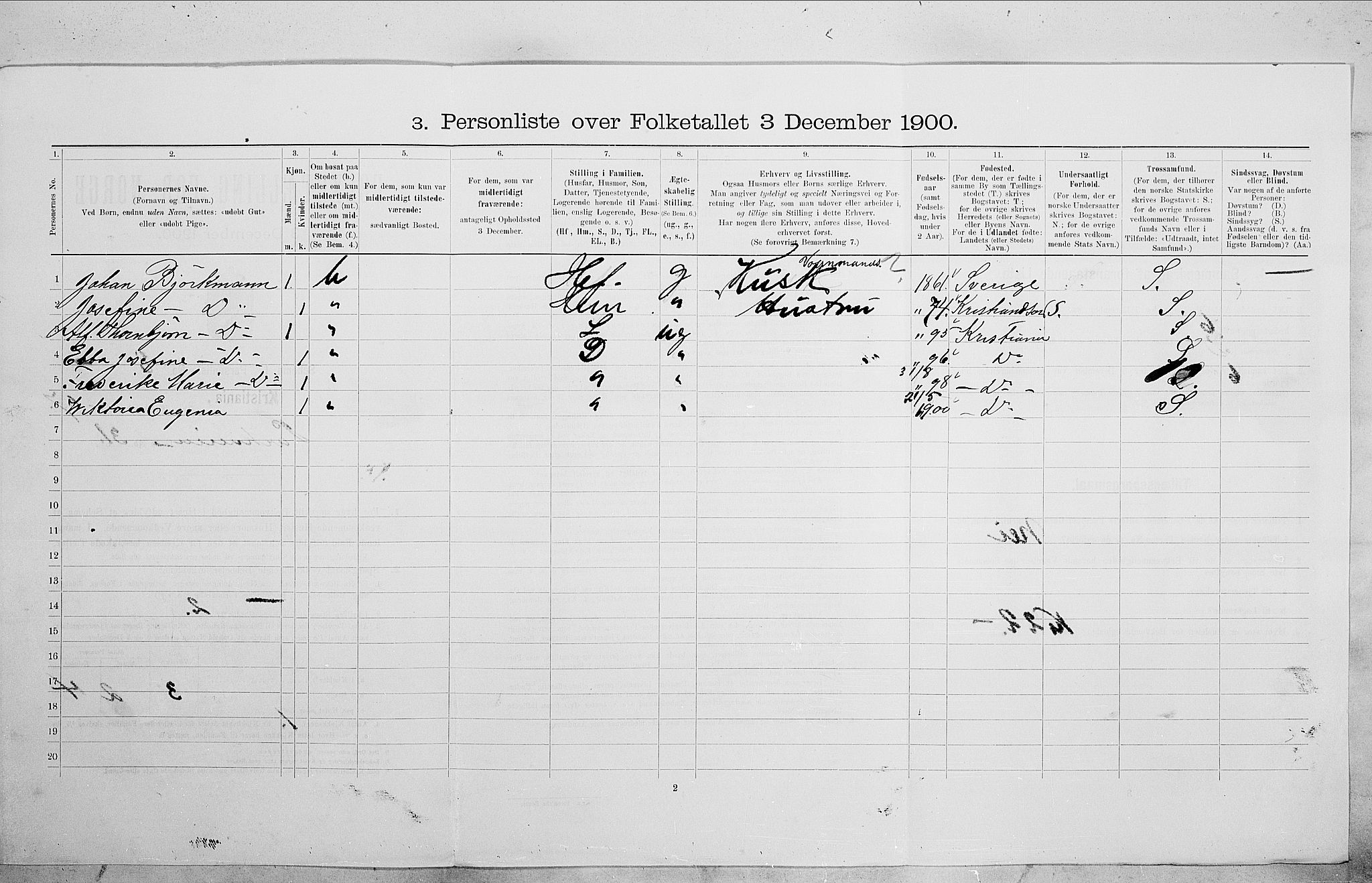 SAO, 1900 census for Kristiania, 1900, p. 70447