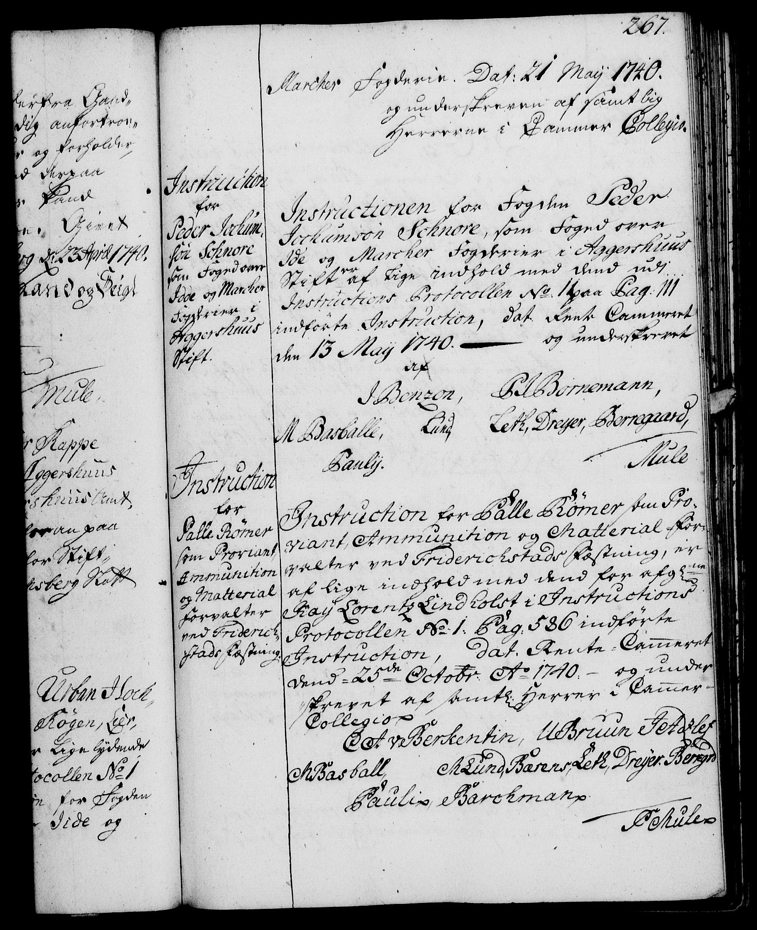 Rentekammeret, Kammerkanselliet, RA/EA-3111/G/Gg/Ggi/L0002: Norsk instruksjonsprotokoll med register (merket RK 53.35), 1729-1751, p. 267