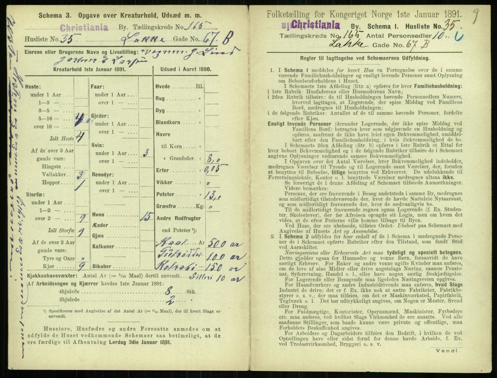 RA, 1891 census for 0301 Kristiania, 1891, p. 95335