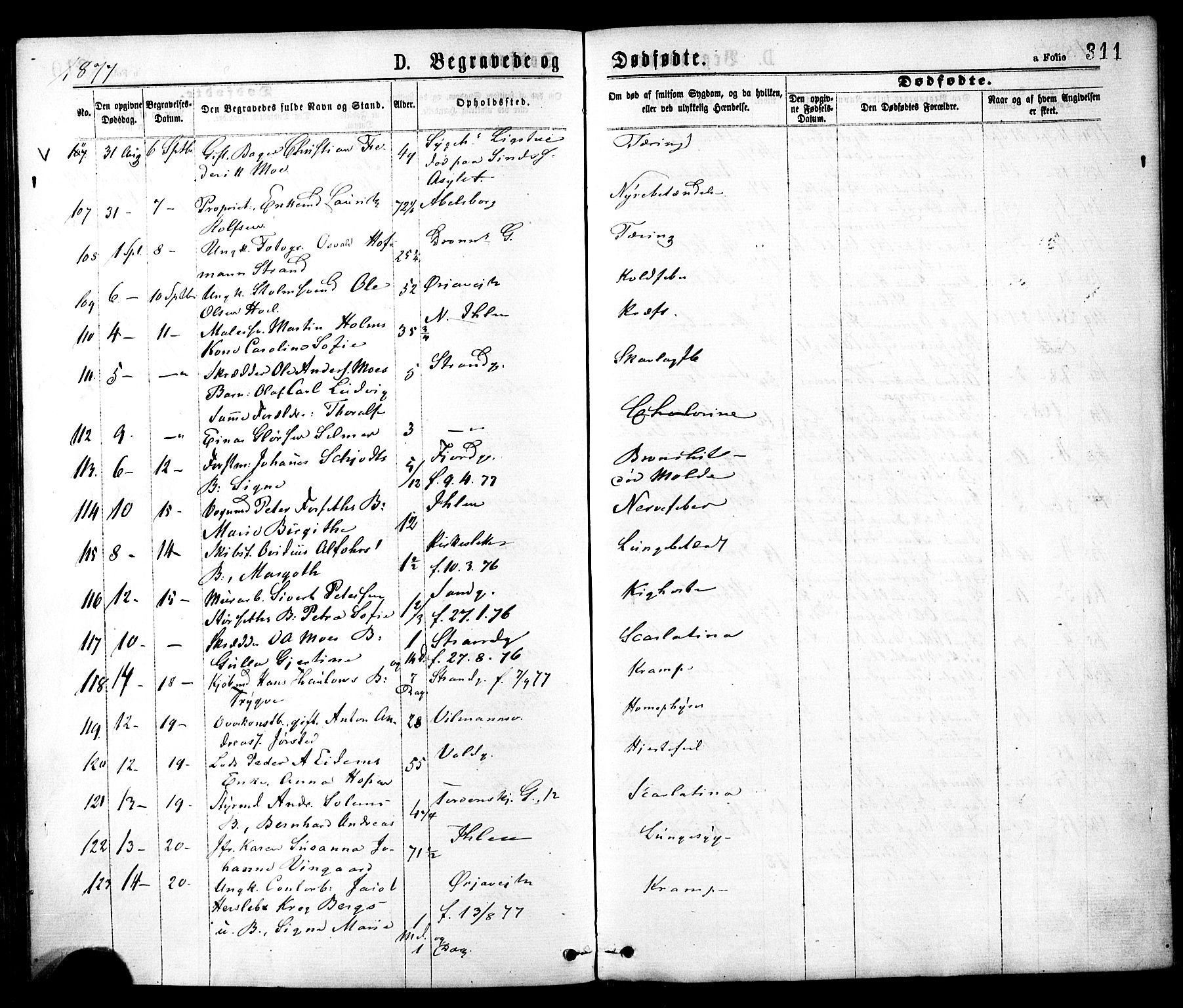 Ministerialprotokoller, klokkerbøker og fødselsregistre - Sør-Trøndelag, AV/SAT-A-1456/602/L0118: Parish register (official) no. 602A16, 1873-1879, p. 311