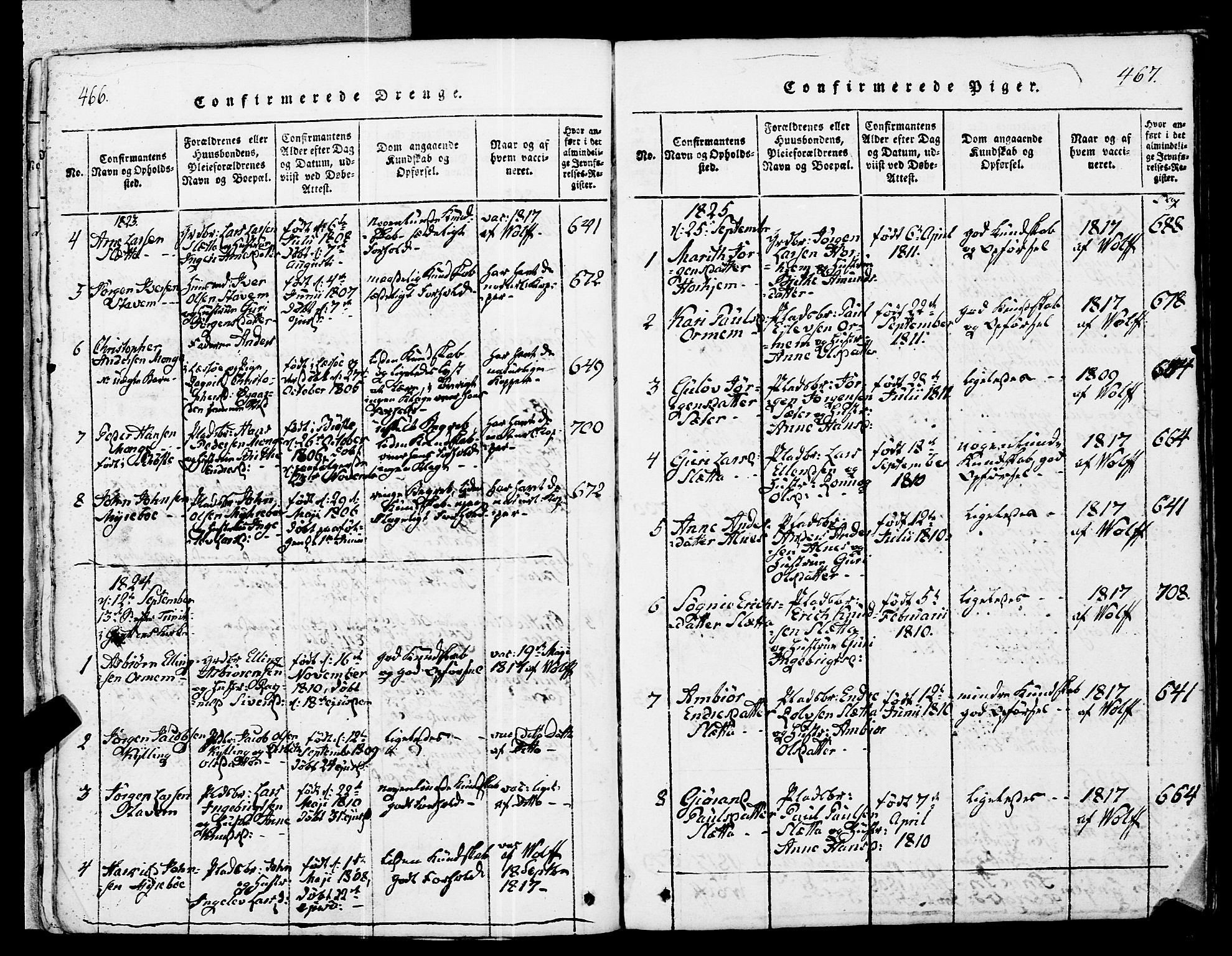 Ministerialprotokoller, klokkerbøker og fødselsregistre - Møre og Romsdal, SAT/A-1454/546/L0593: Parish register (official) no. 546A01, 1818-1853, p. 466-467