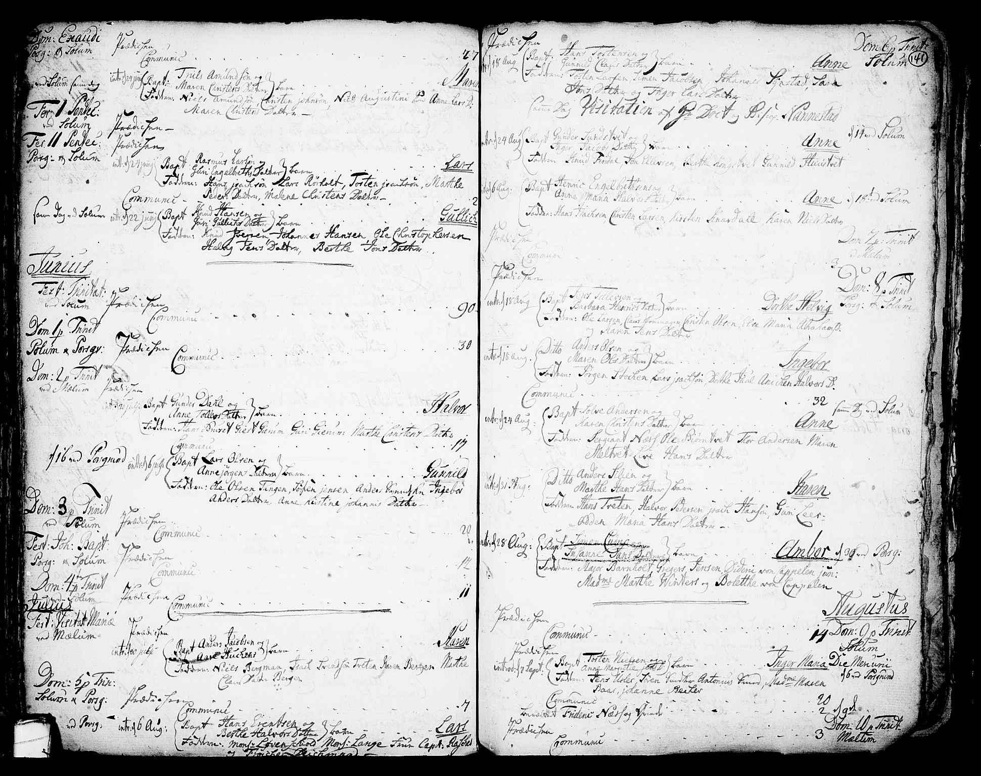 Solum kirkebøker, SAKO/A-306/F/Fa/L0002: Parish register (official) no. I 2, 1713-1761, p. 141