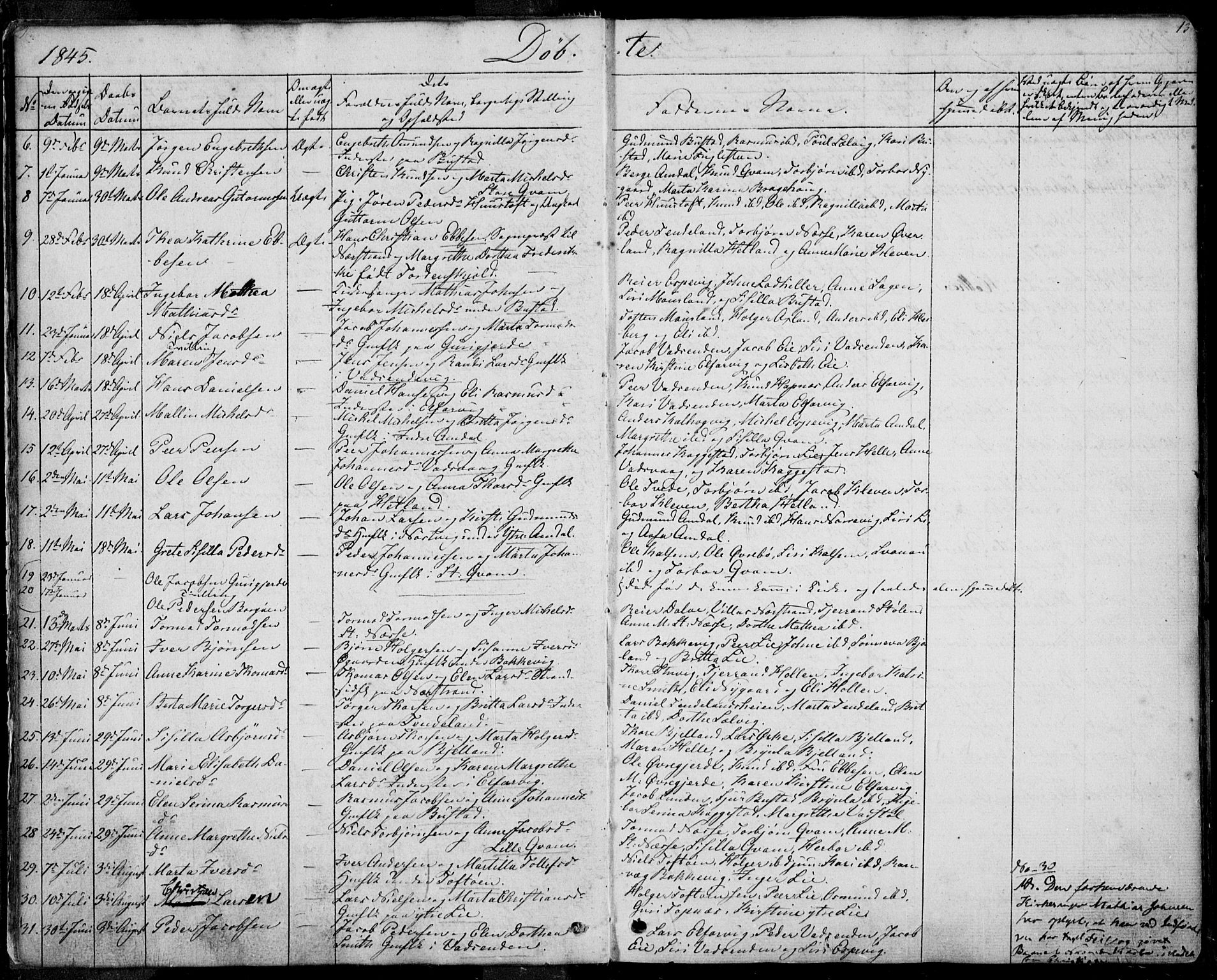 Nedstrand sokneprestkontor, SAST/A-101841/01/IV: Parish register (official) no. A 8, 1839-1860, p. 13