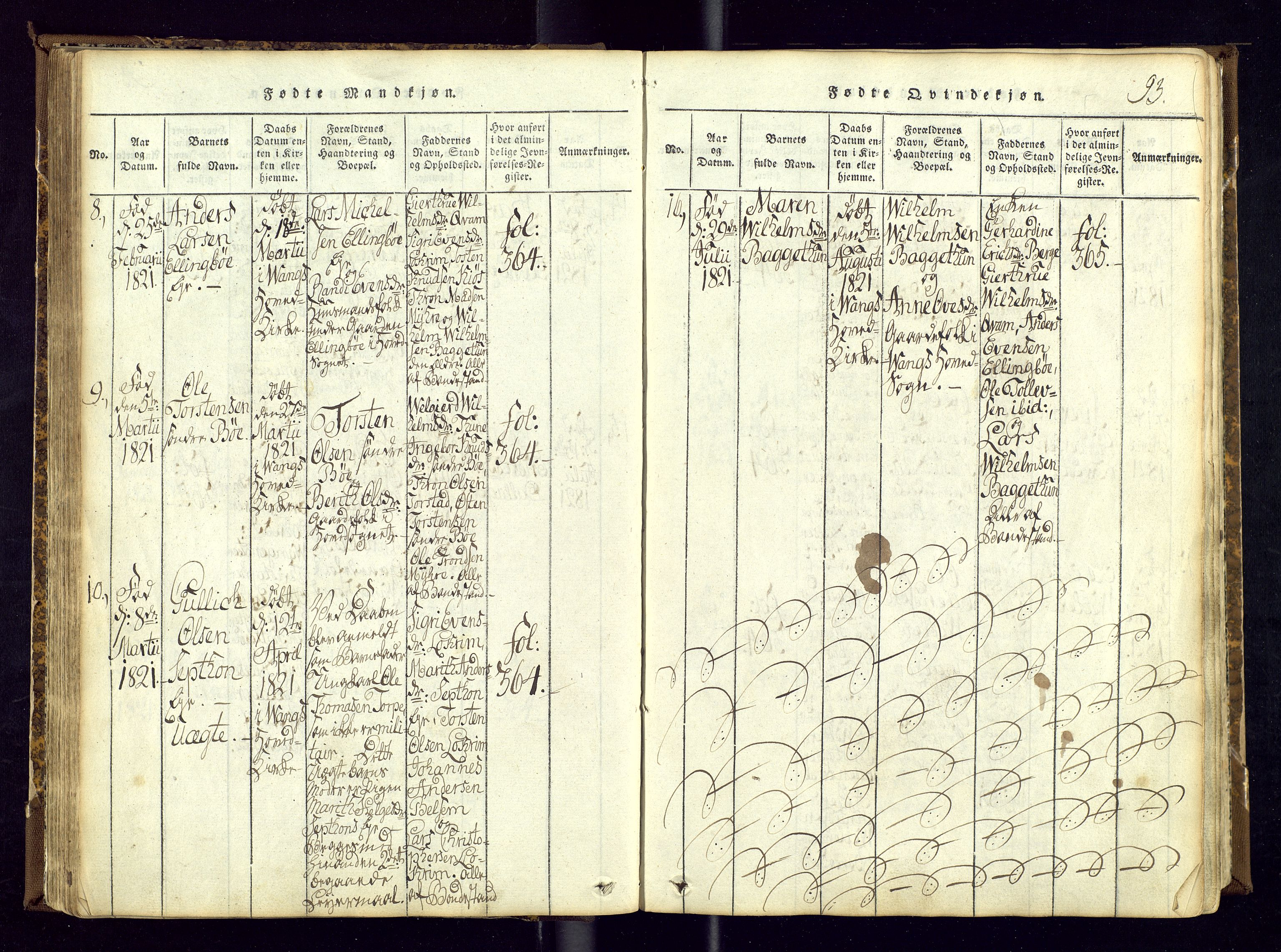 Vang prestekontor, Valdres, AV/SAH-PREST-140/H/Ha/L0004: Parish register (official) no. 4, 1814-1831, p. 93