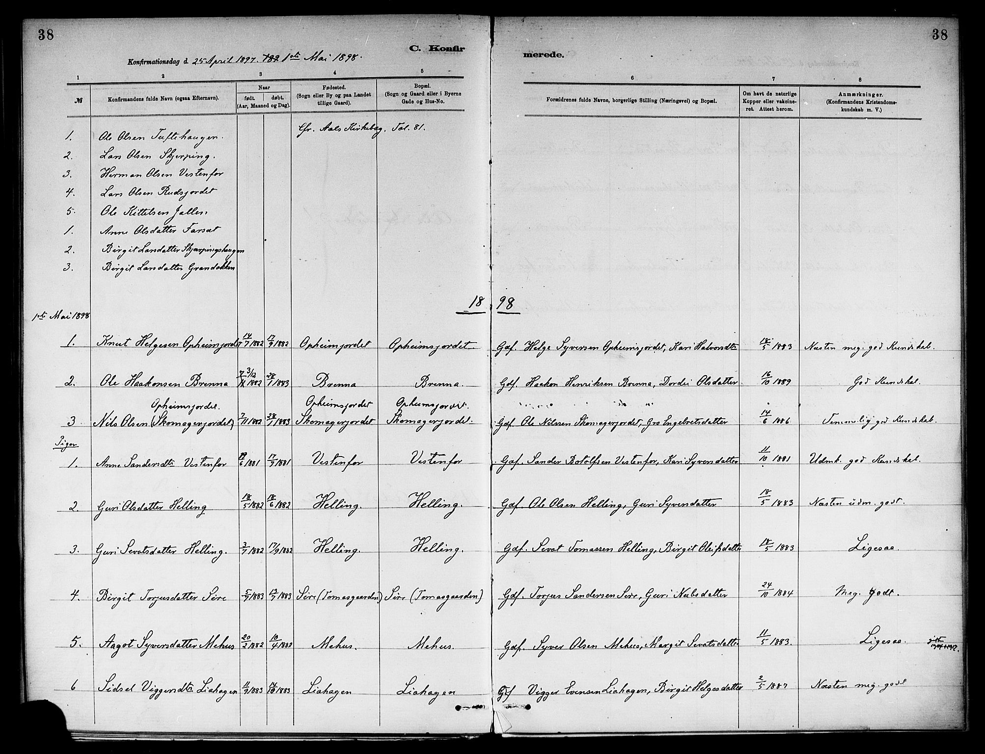 Ål kirkebøker, SAKO/A-249/F/Fb/L0001: Parish register (official) no. II 1, 1882-1899, p. 38