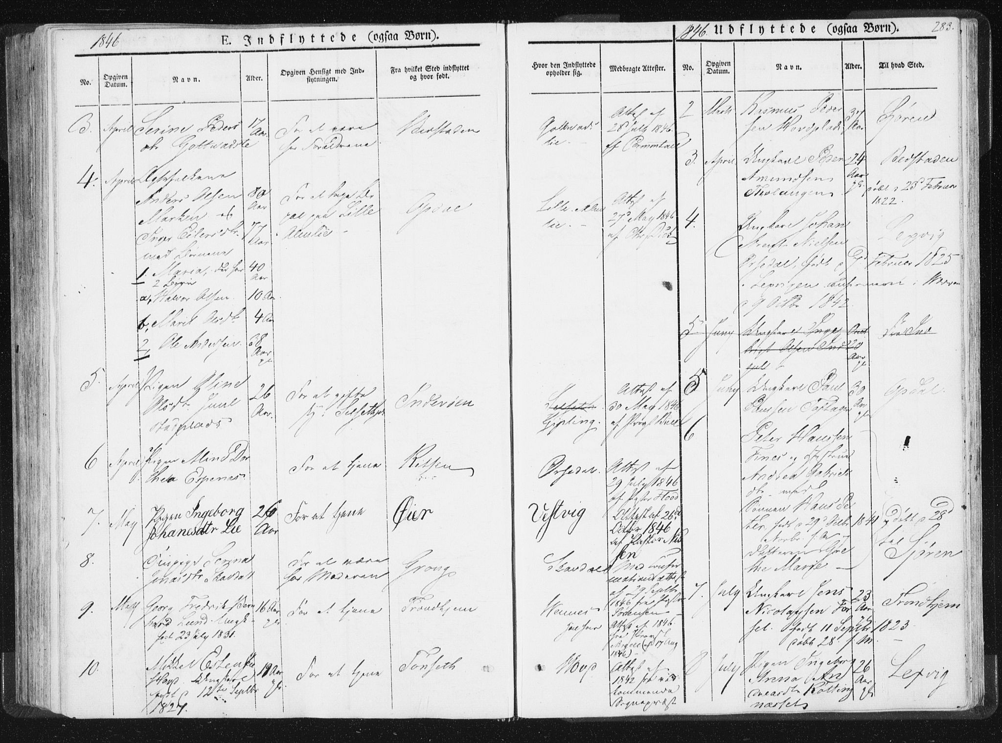 Ministerialprotokoller, klokkerbøker og fødselsregistre - Nord-Trøndelag, SAT/A-1458/744/L0418: Parish register (official) no. 744A02, 1843-1866, p. 283