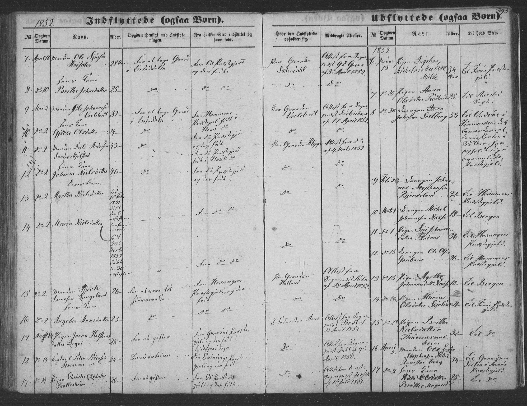 Haus sokneprestembete, SAB/A-75601/H/Haa: Parish register (official) no. A 16 II, 1848-1857, p. 393
