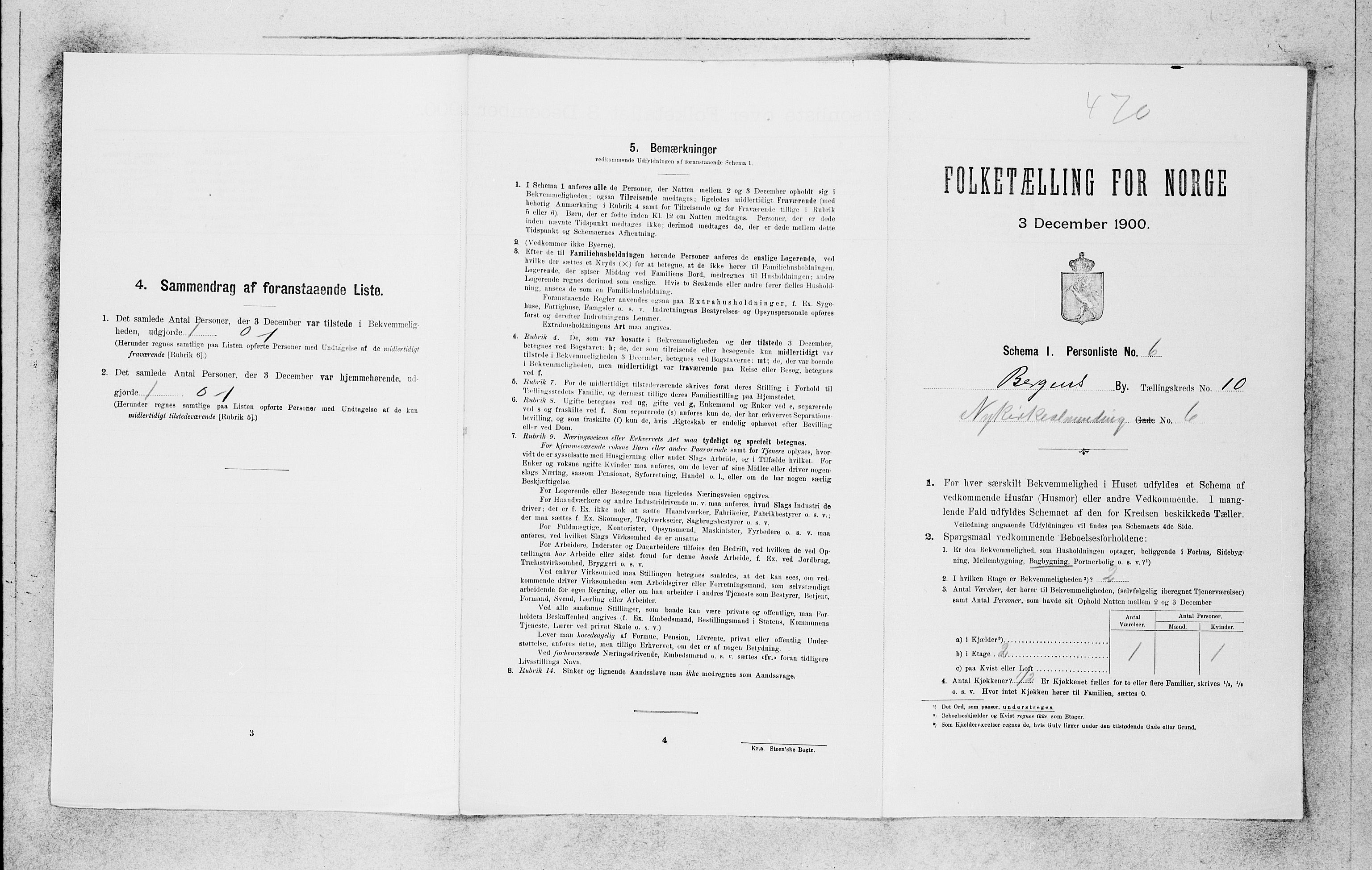 SAB, 1900 census for Bergen, 1900, p. 1933