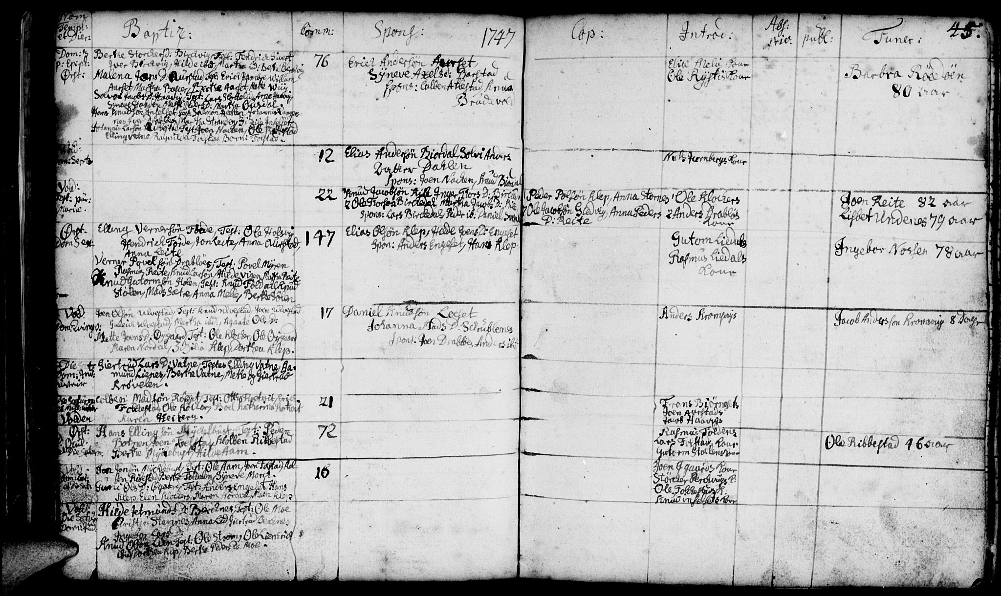 Ministerialprotokoller, klokkerbøker og fødselsregistre - Møre og Romsdal, AV/SAT-A-1454/511/L0135: Parish register (official) no. 511A02, 1741-1760, p. 45