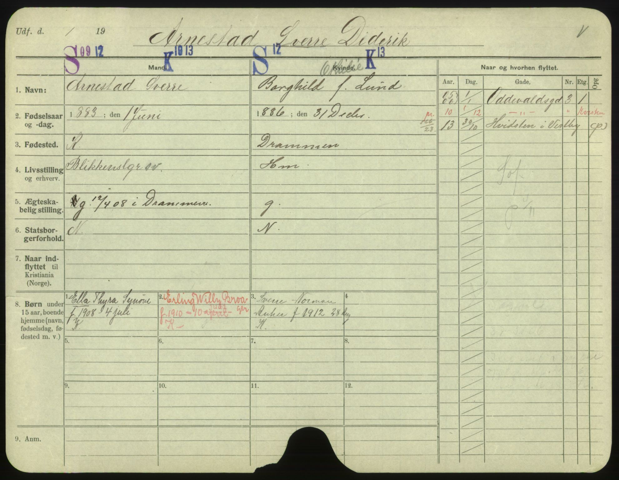 Oslo folkeregister, Registerkort, SAO/A-11715/F/Fa/Fac/L0001: Menn, 1906-1914, p. 702a