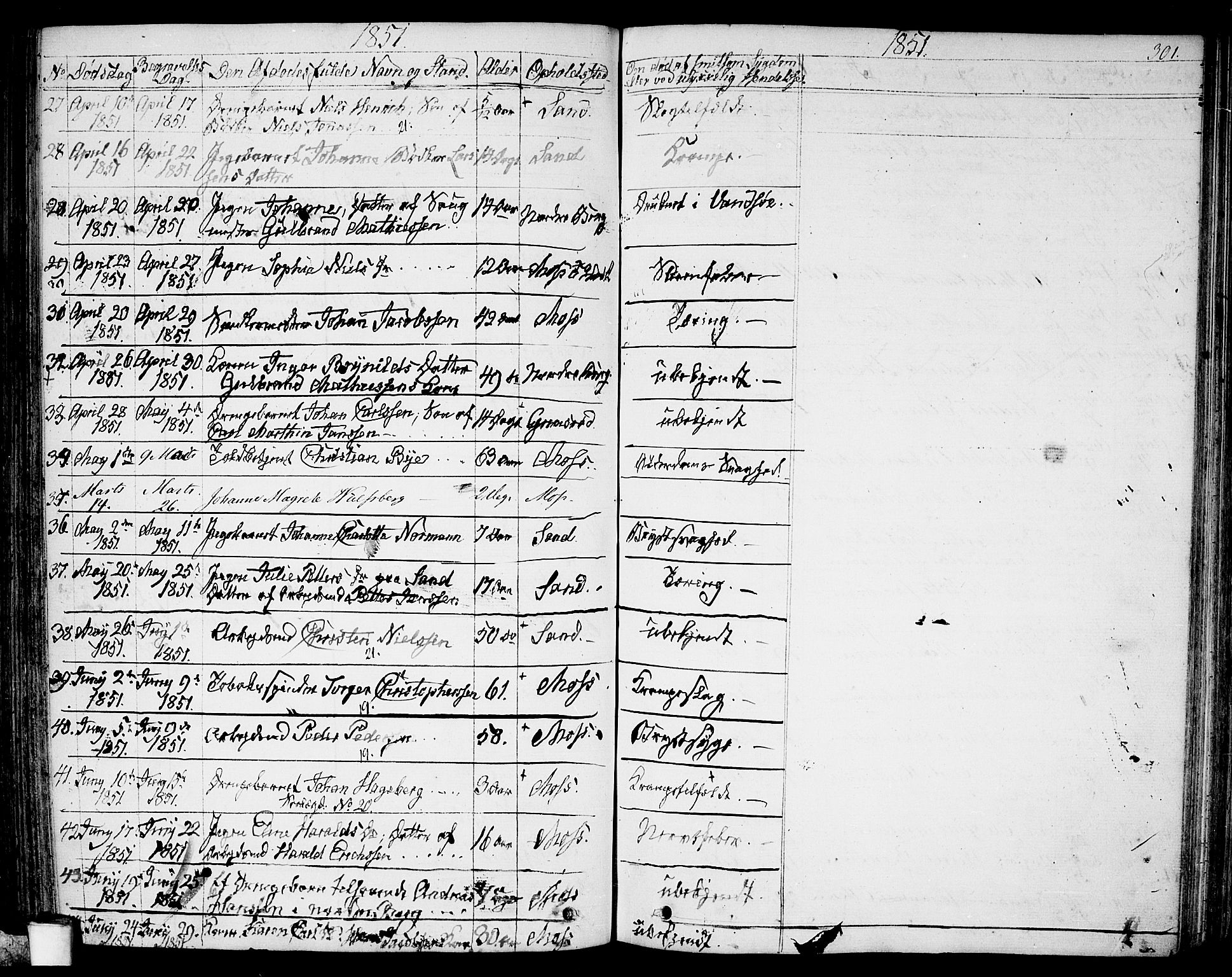 Moss prestekontor Kirkebøker, SAO/A-2003/G/Ga/L0001: Parish register (copy) no. I 1, 1835-1851, p. 301