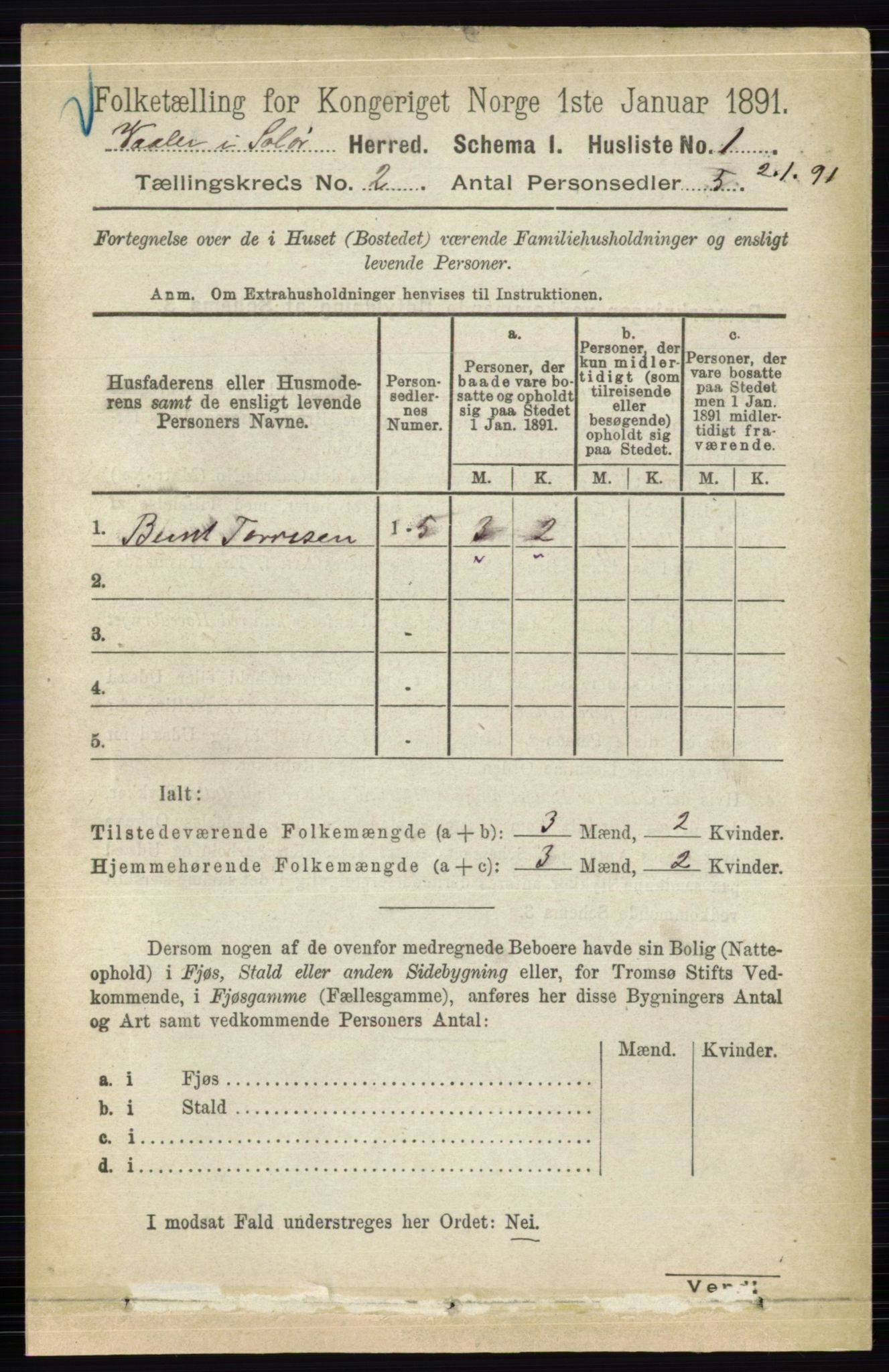 RA, 1891 census for 0426 Våler, 1891, p. 430