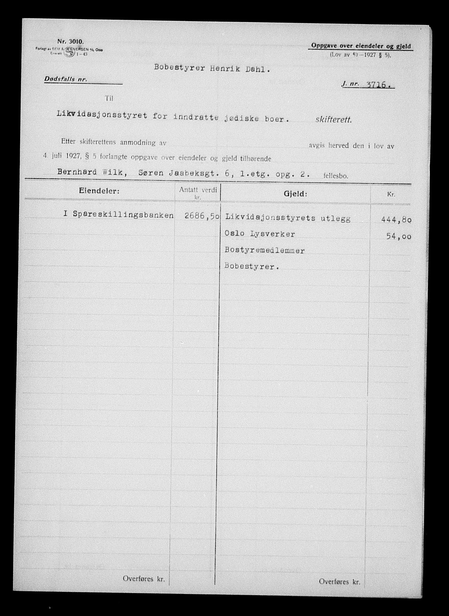 Justisdepartementet, Tilbakeføringskontoret for inndratte formuer, AV/RA-S-1564/H/Hc/Hcc/L0986: --, 1945-1947, p. 332