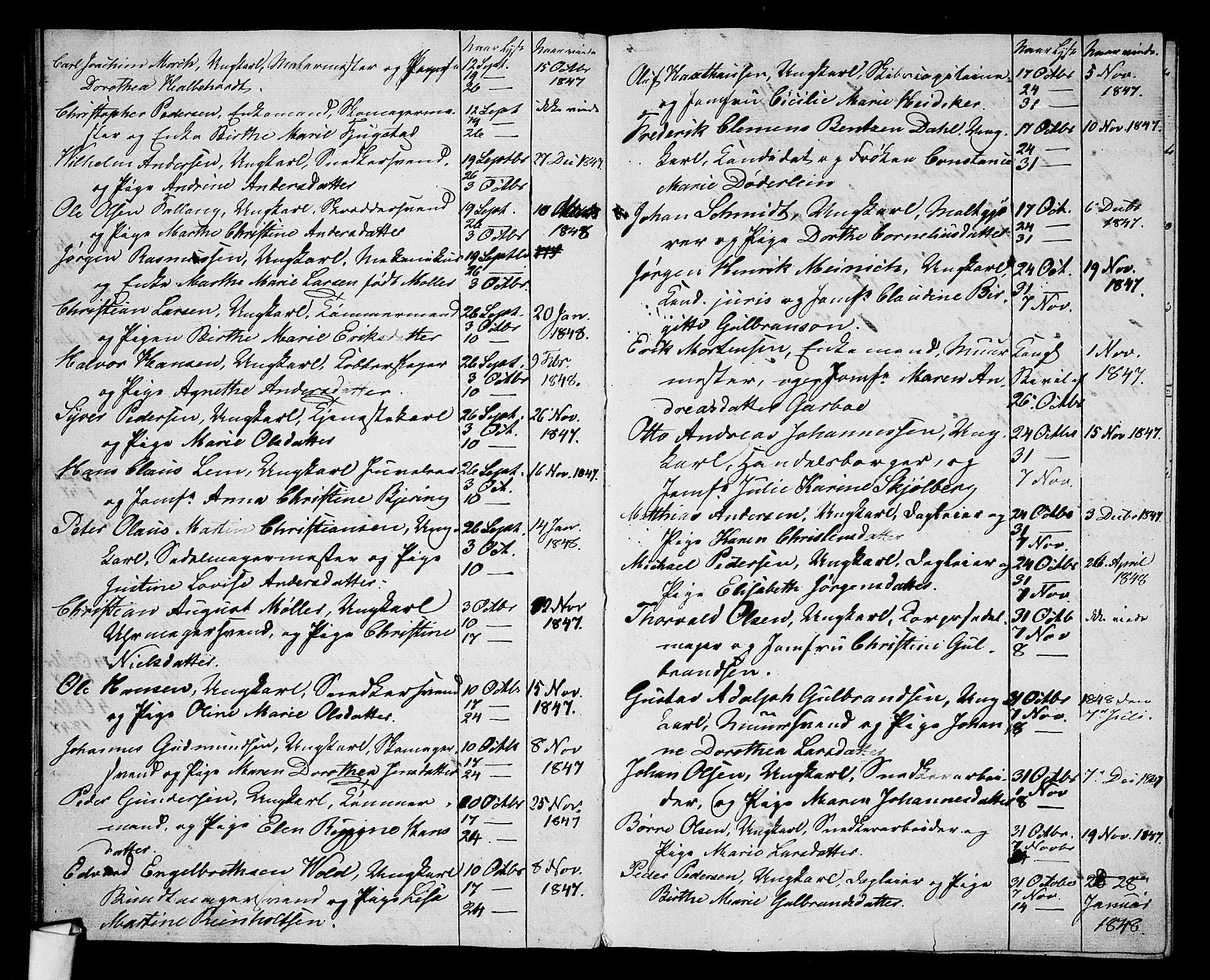 Oslo domkirke Kirkebøker, AV/SAO-A-10752/H/Ha/L0001: Banns register no. 1, 1837-1849