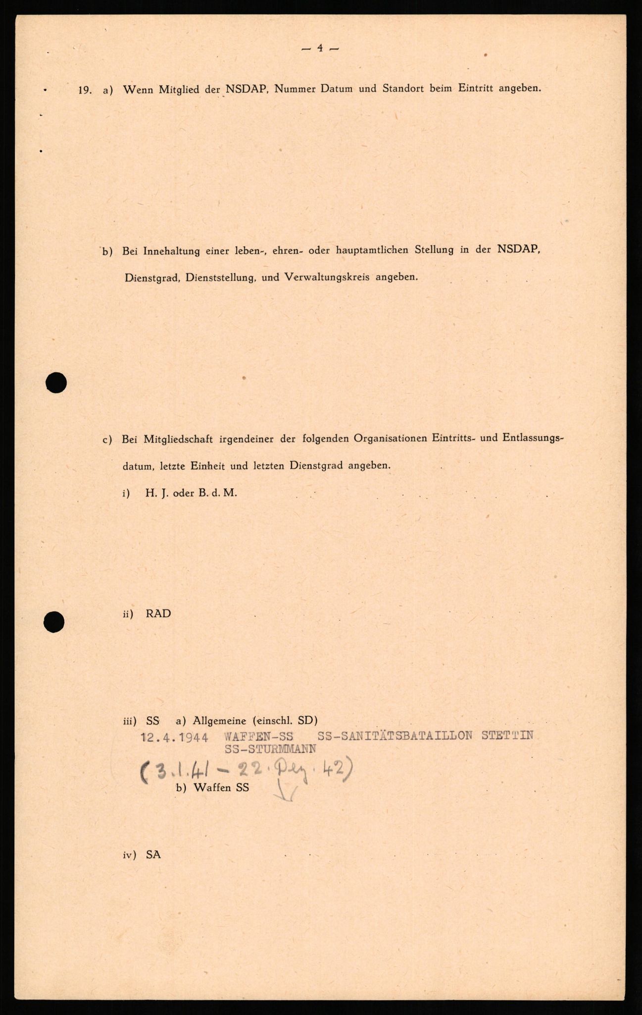 Forsvaret, Forsvarets overkommando II, AV/RA-RAFA-3915/D/Db/L0026: CI Questionaires. Tyske okkupasjonsstyrker i Norge. Tyskere., 1945-1946, p. 531