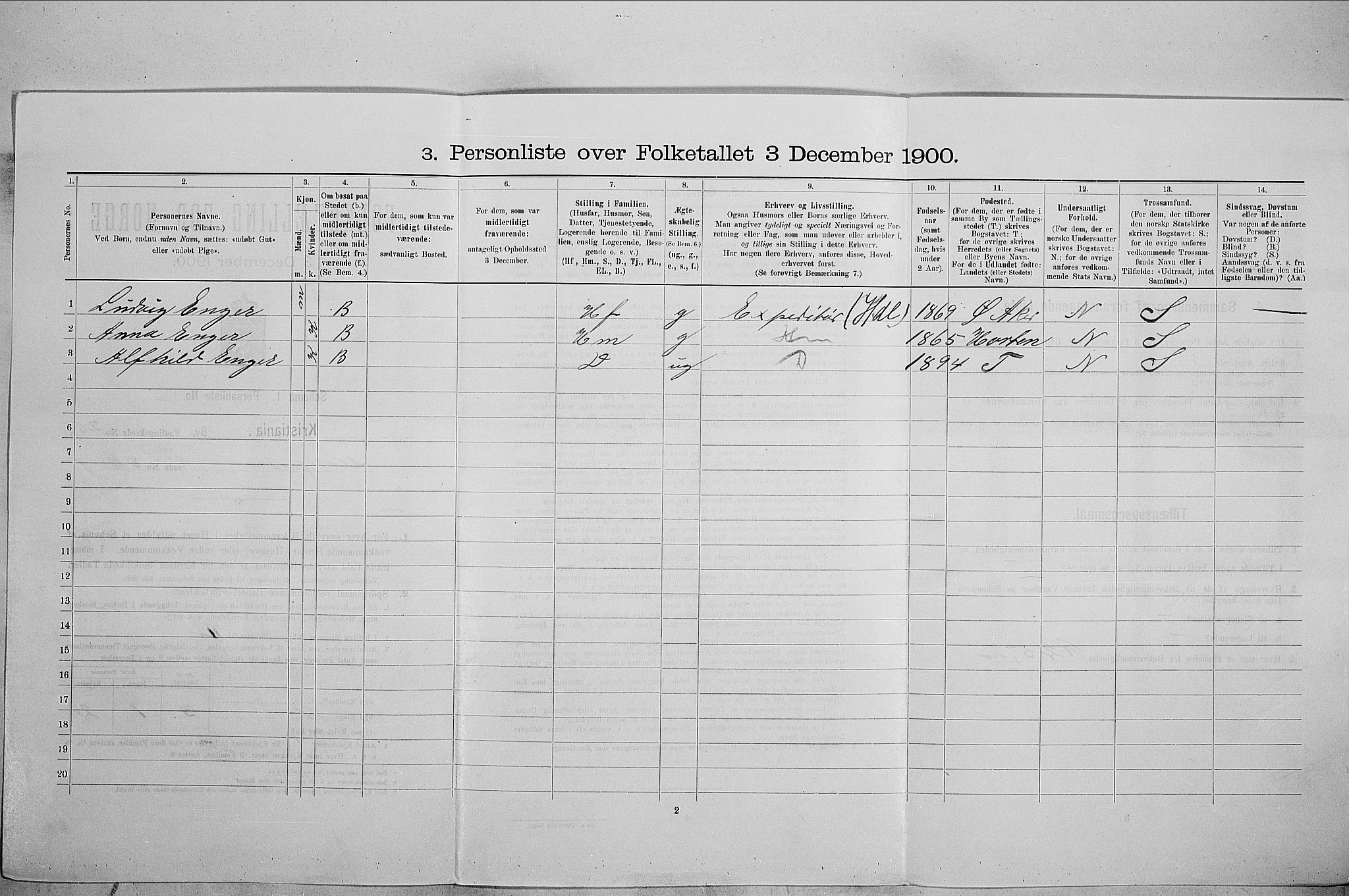 SAO, 1900 census for Kristiania, 1900, p. 59764