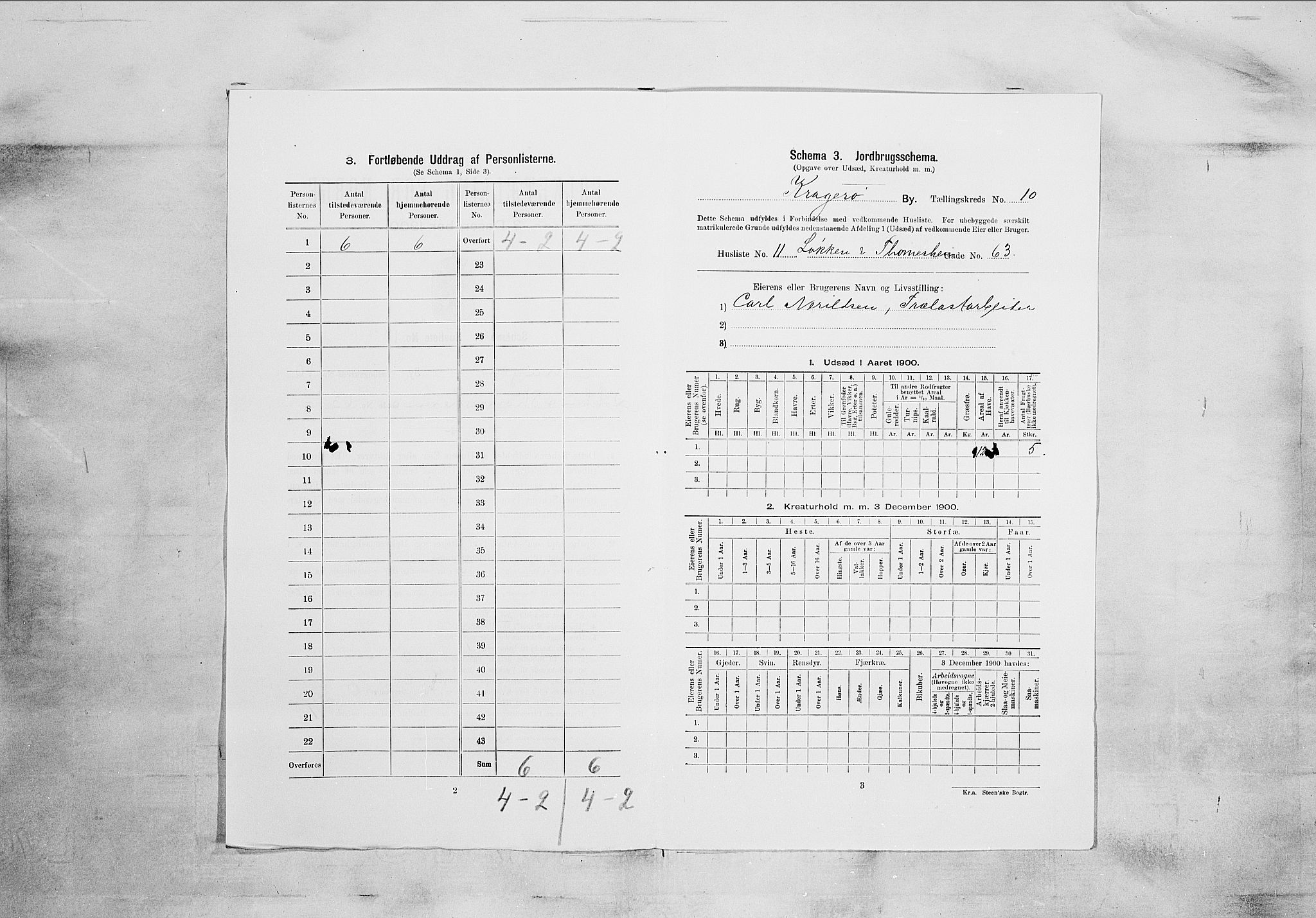 SAKO, 1900 census for Kragerø, 1900, p. 1258